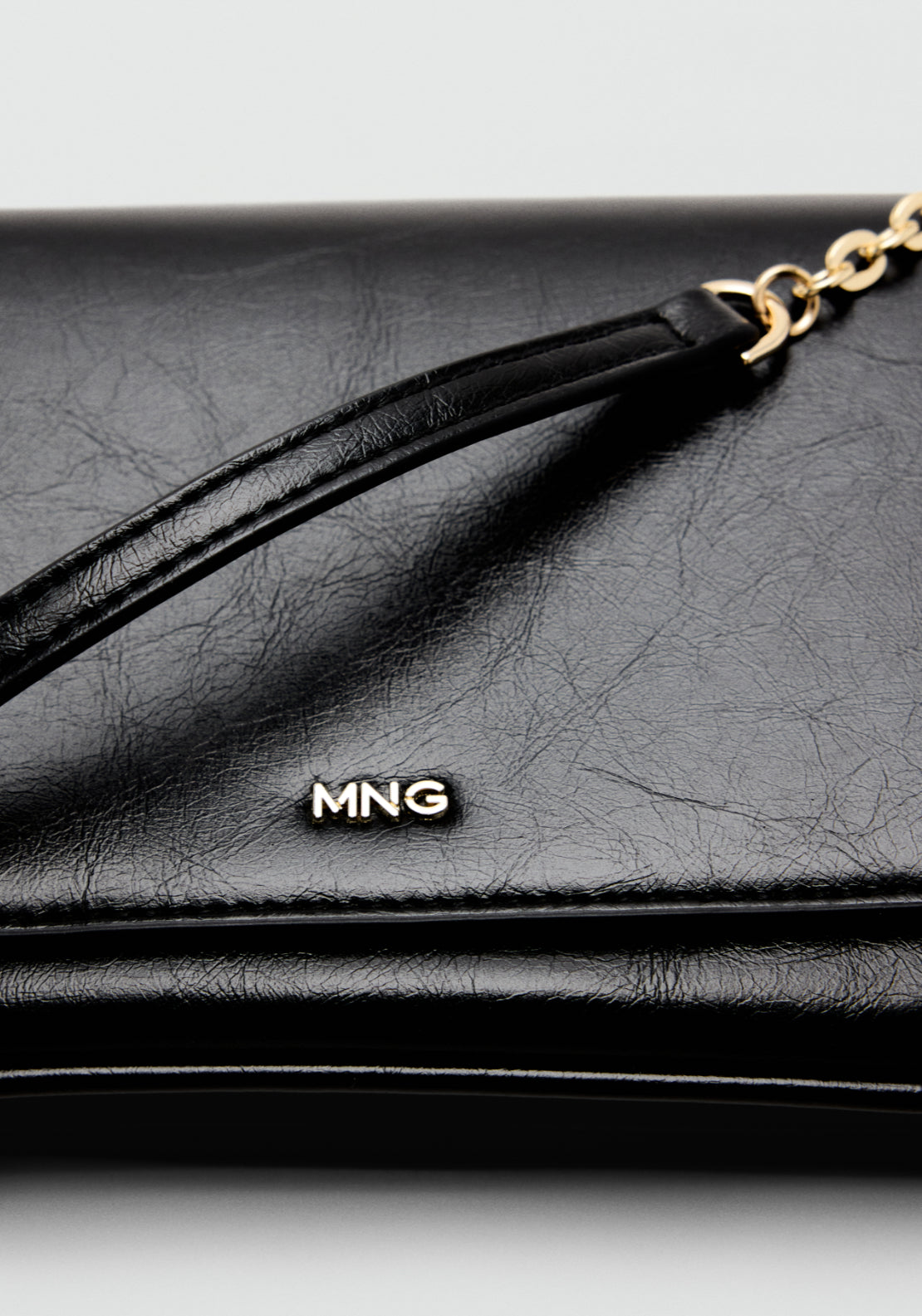 Small Crossbody Faux Leather Bag - Black