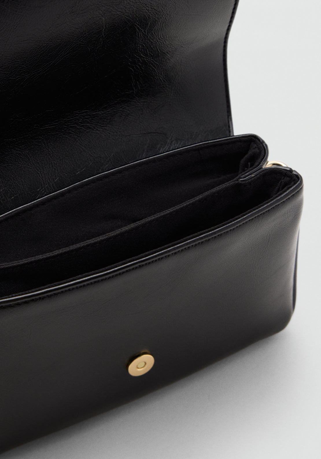 Small Crossbody Faux Leather Bag - Black