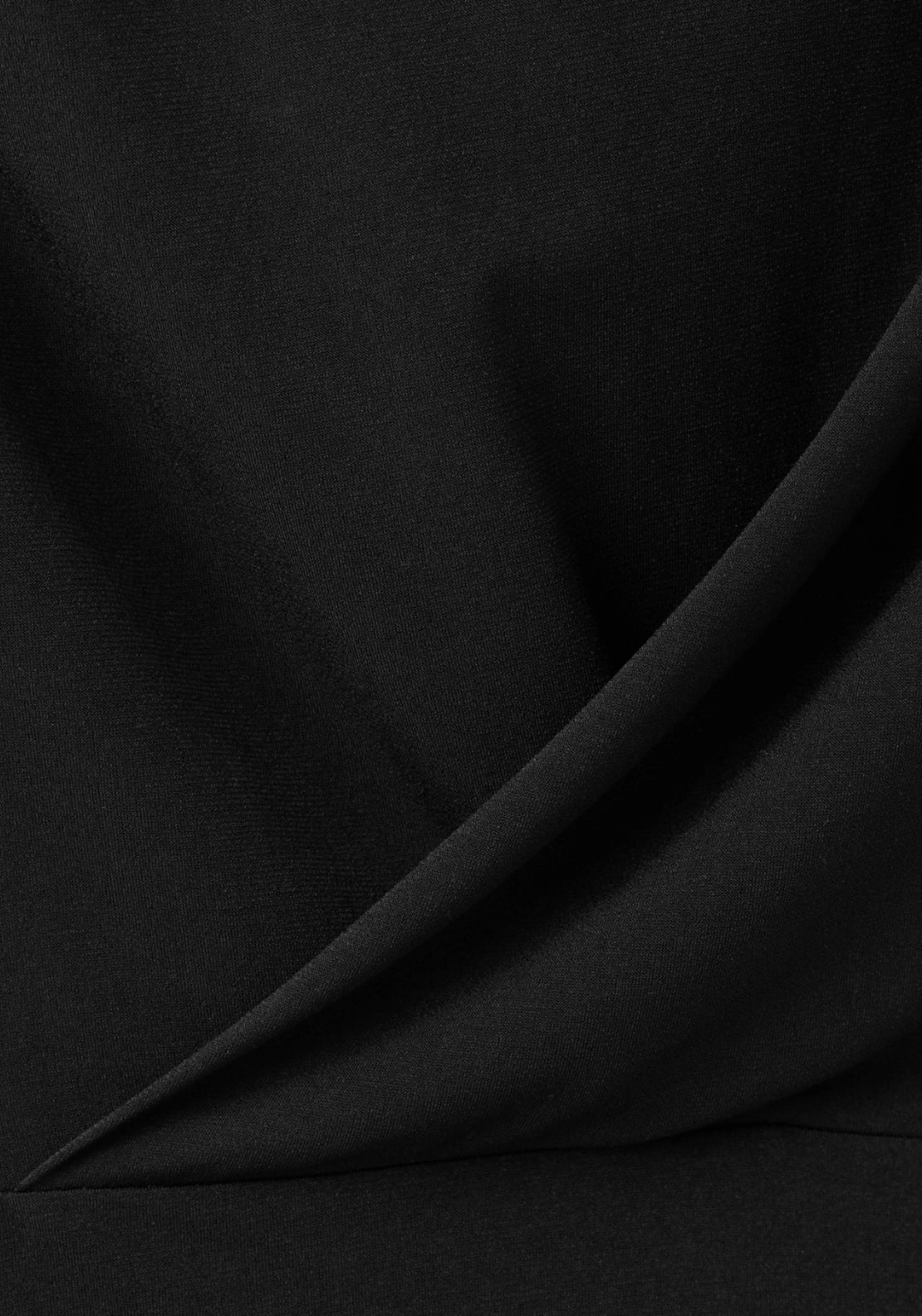 Draped Midi Dress - Black