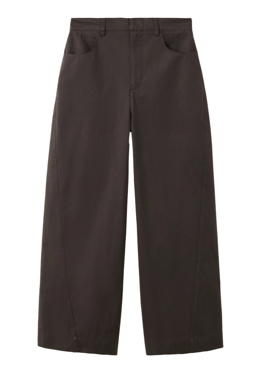 Mid Rise Balloon Trousers - Brown