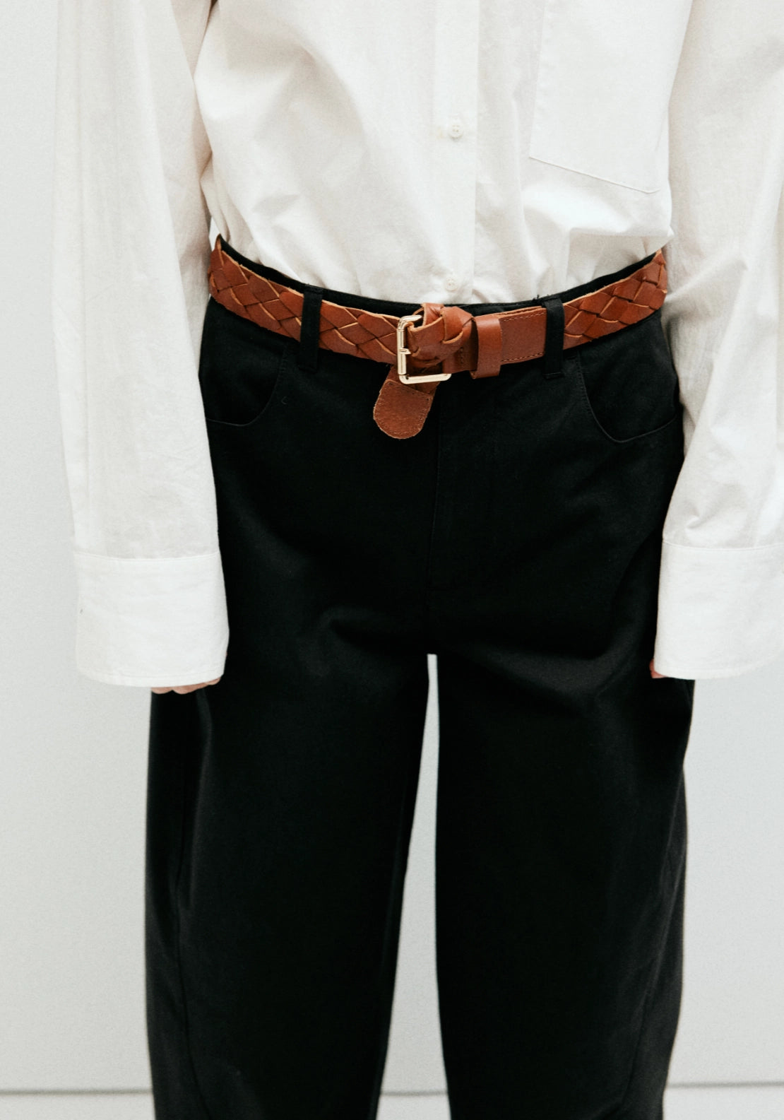 Mid Rise Balloon Trousers - Black