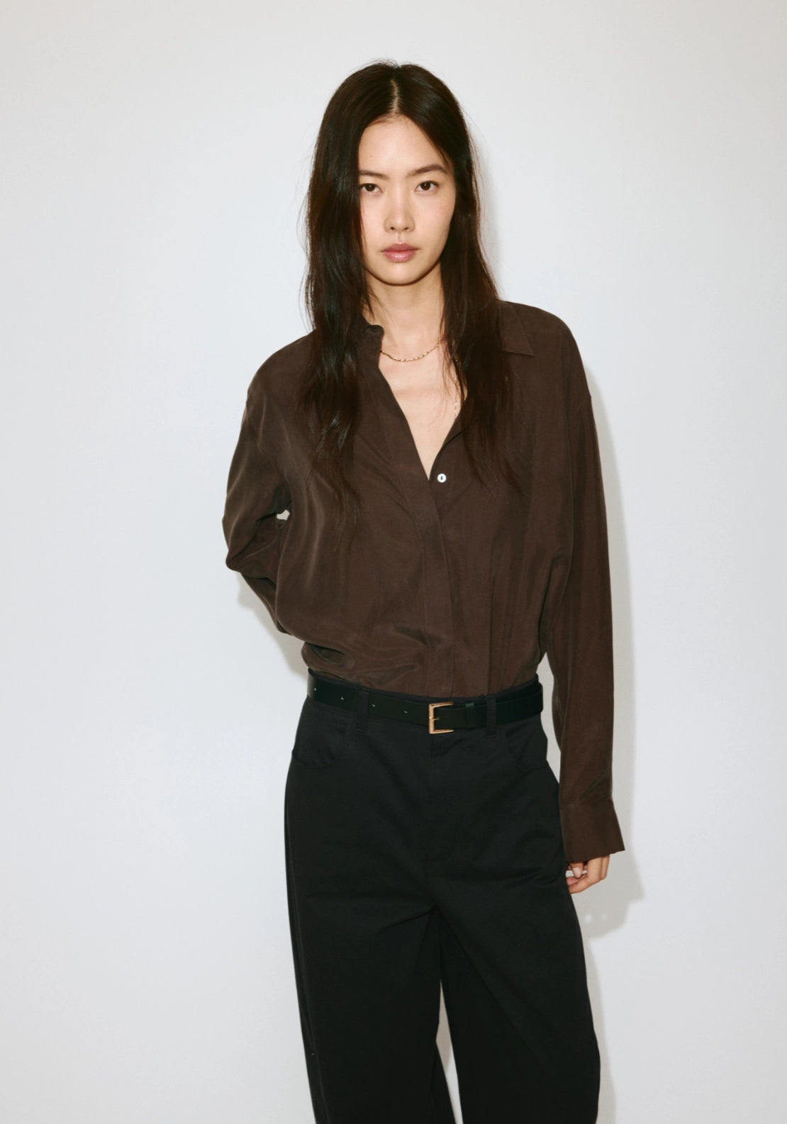 Mid Rise Balloon Trousers - Black