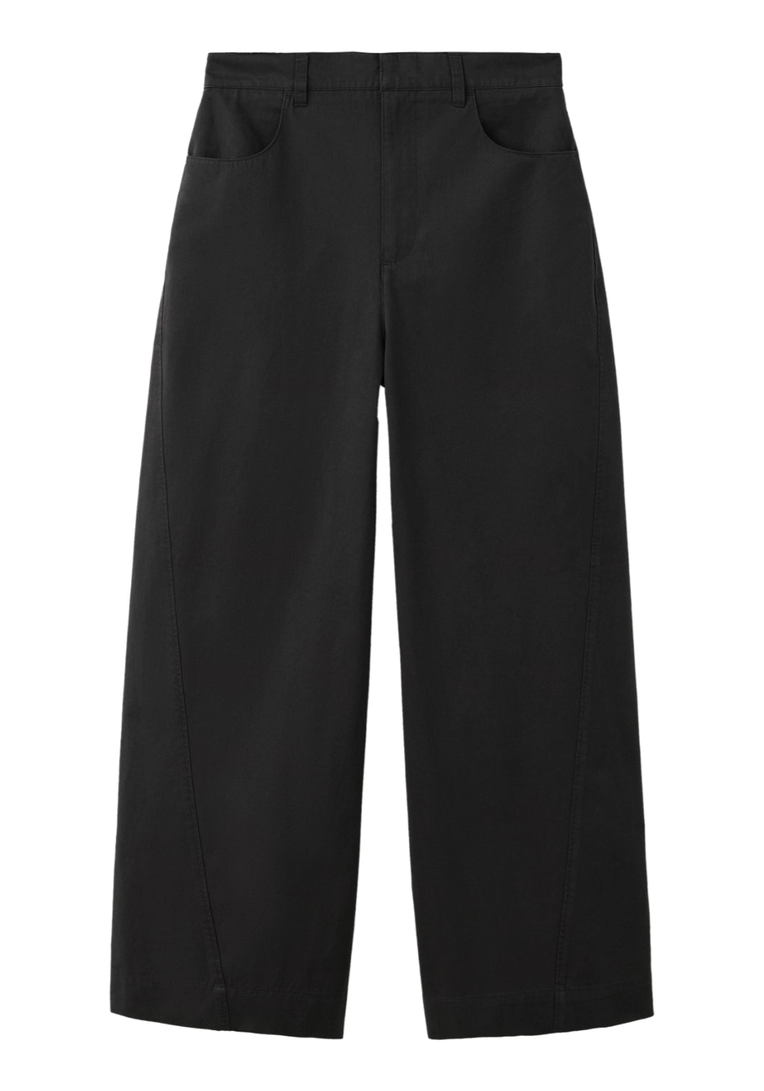 Mid Rise Balloon Trousers - Black
