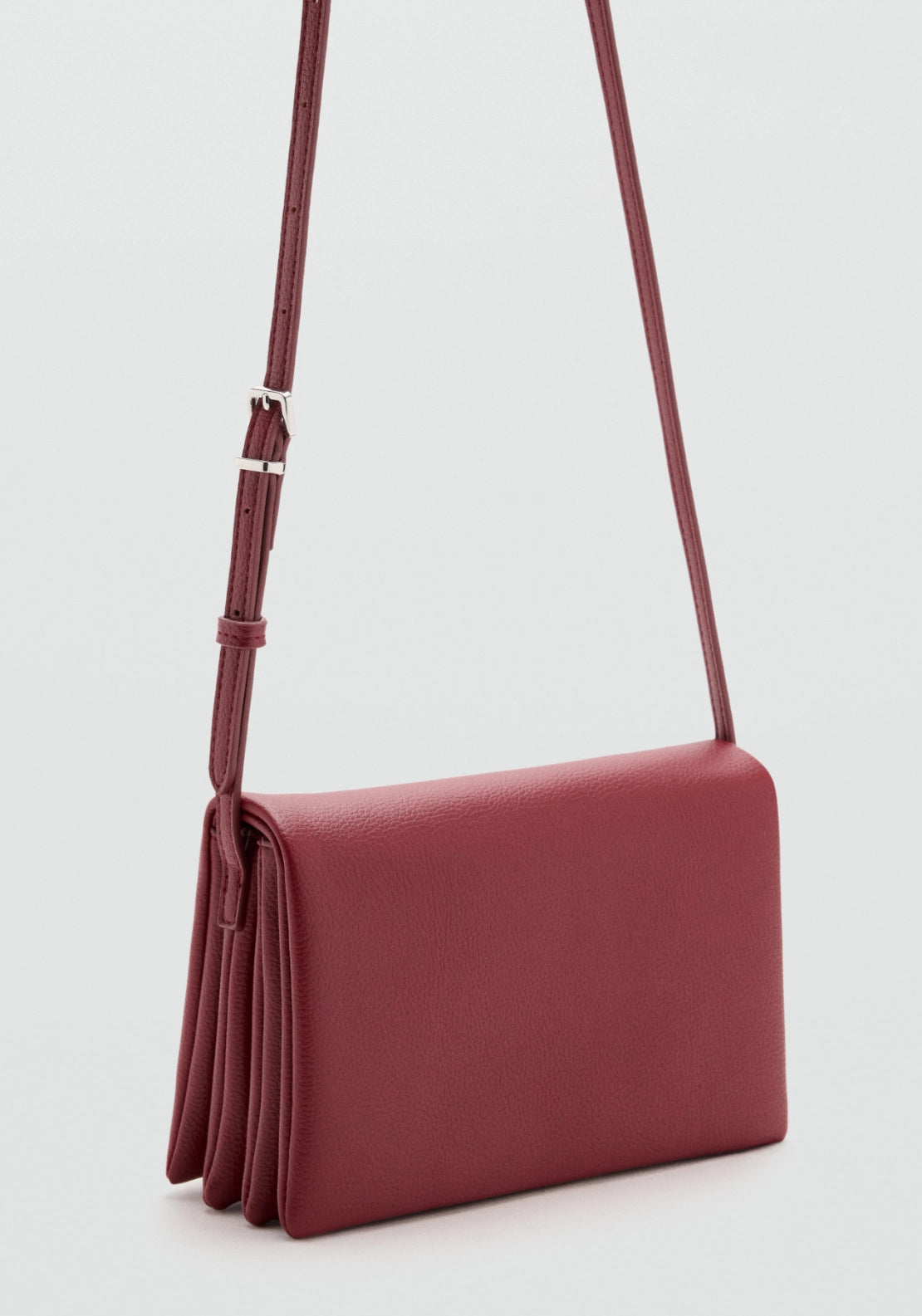Small Crossbody Bag With Magnetic Button - Red