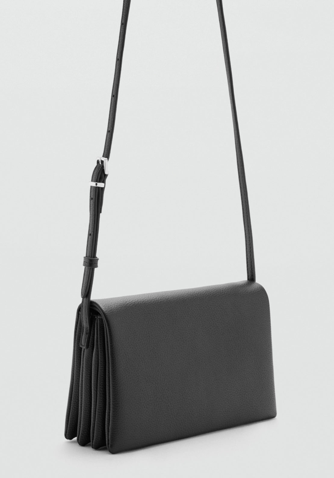Small Crossbody Bag With Magnetic Button - Black