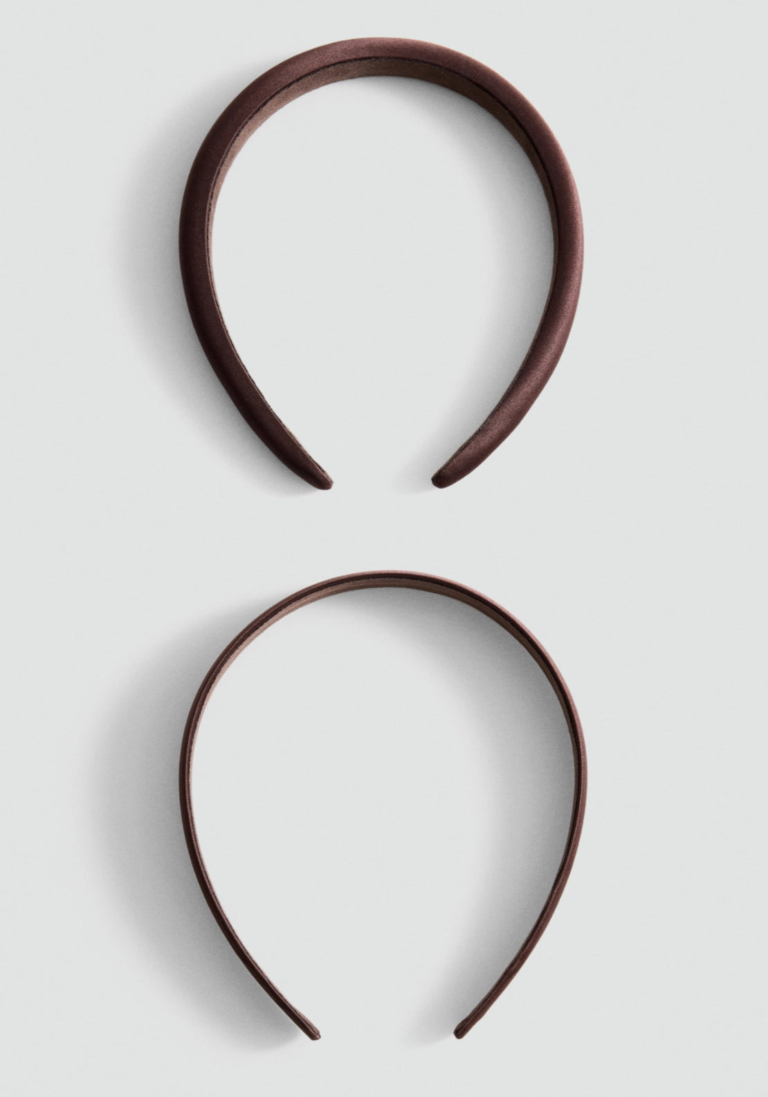 Set Of 2 Satin Headbands - Brown
