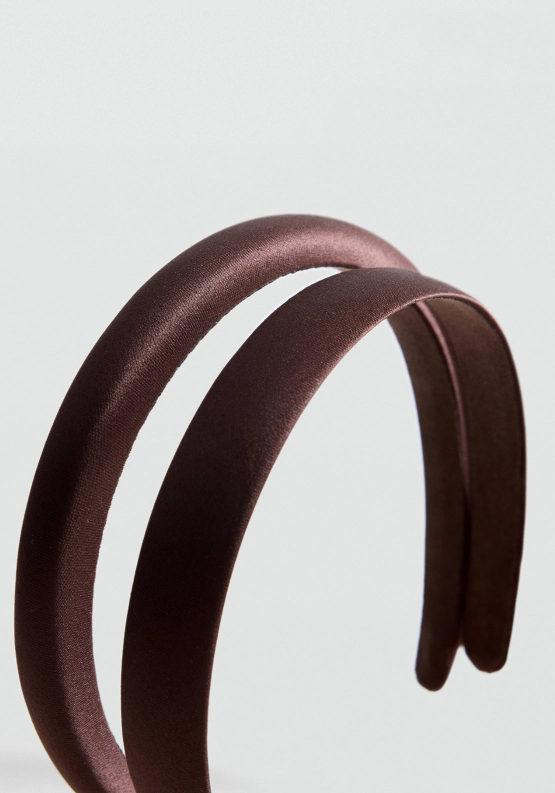 Set Of 2 Satin Headbands - Brown