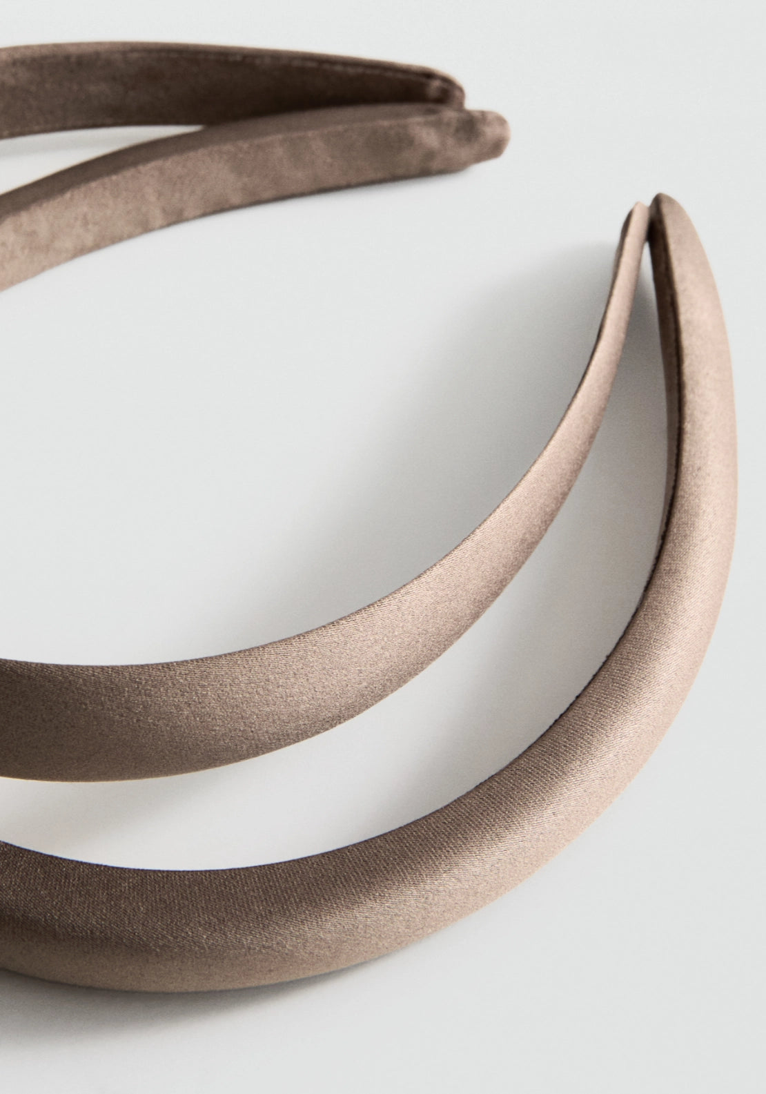 Set Of 2 Satin Headbands - Brown