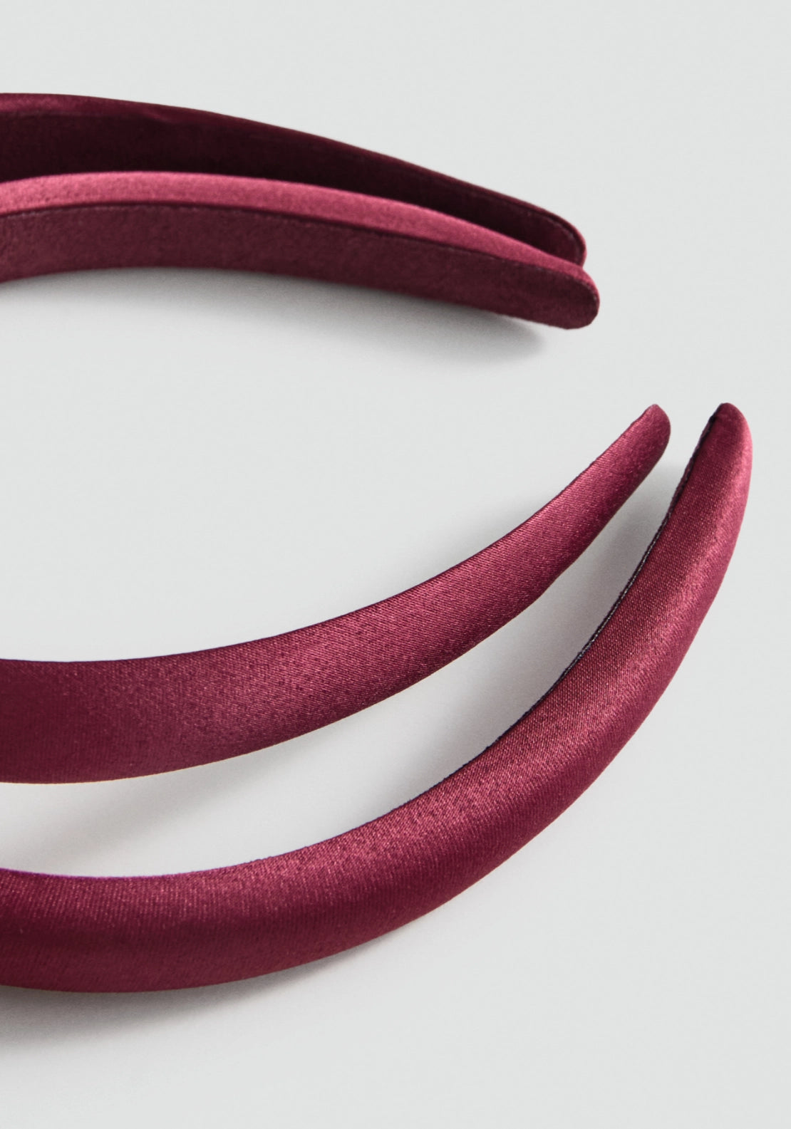Set Of 2 Satin Headbands - Burgundy