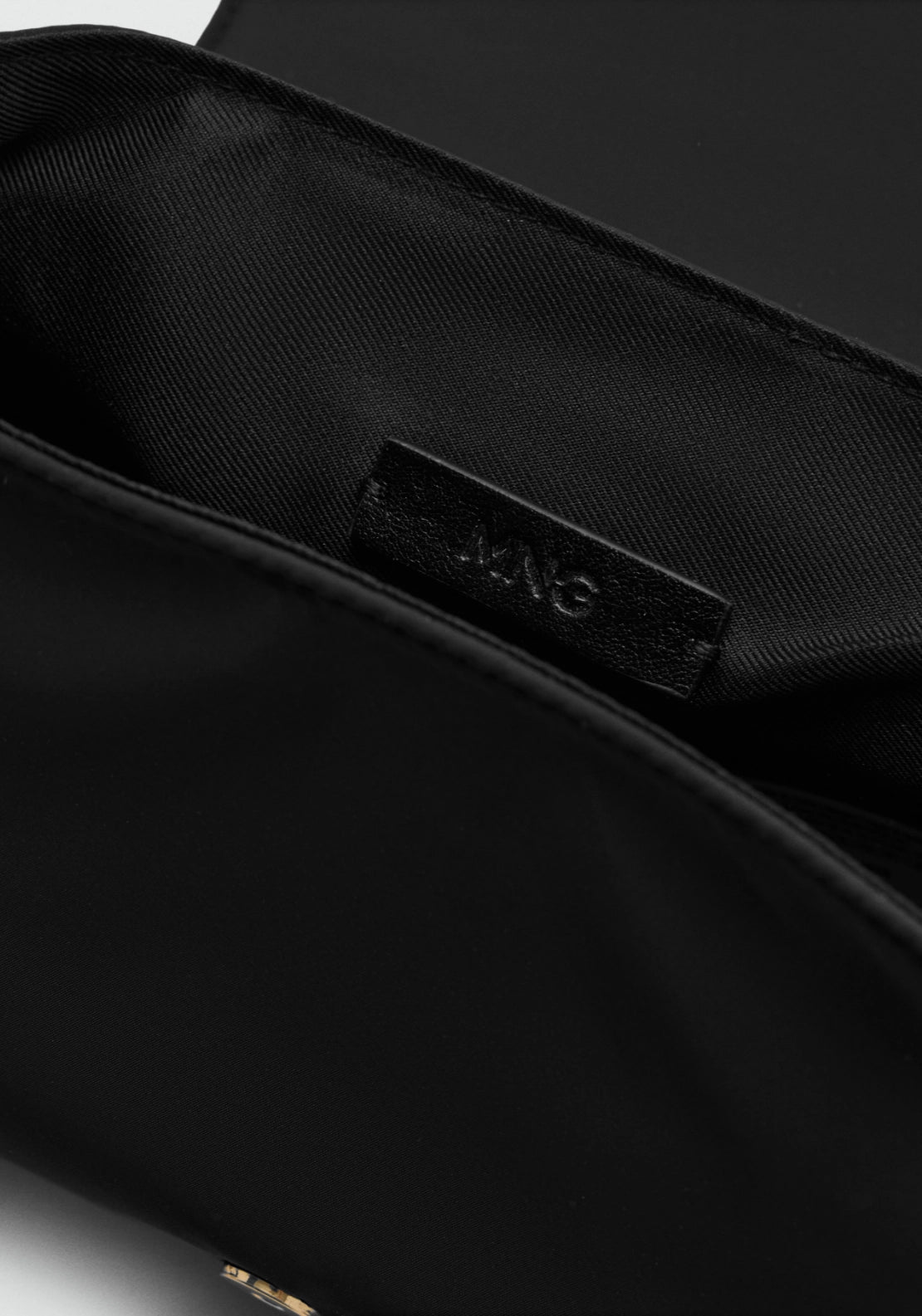 Buckle Pocket Shoulder Bag - Black
