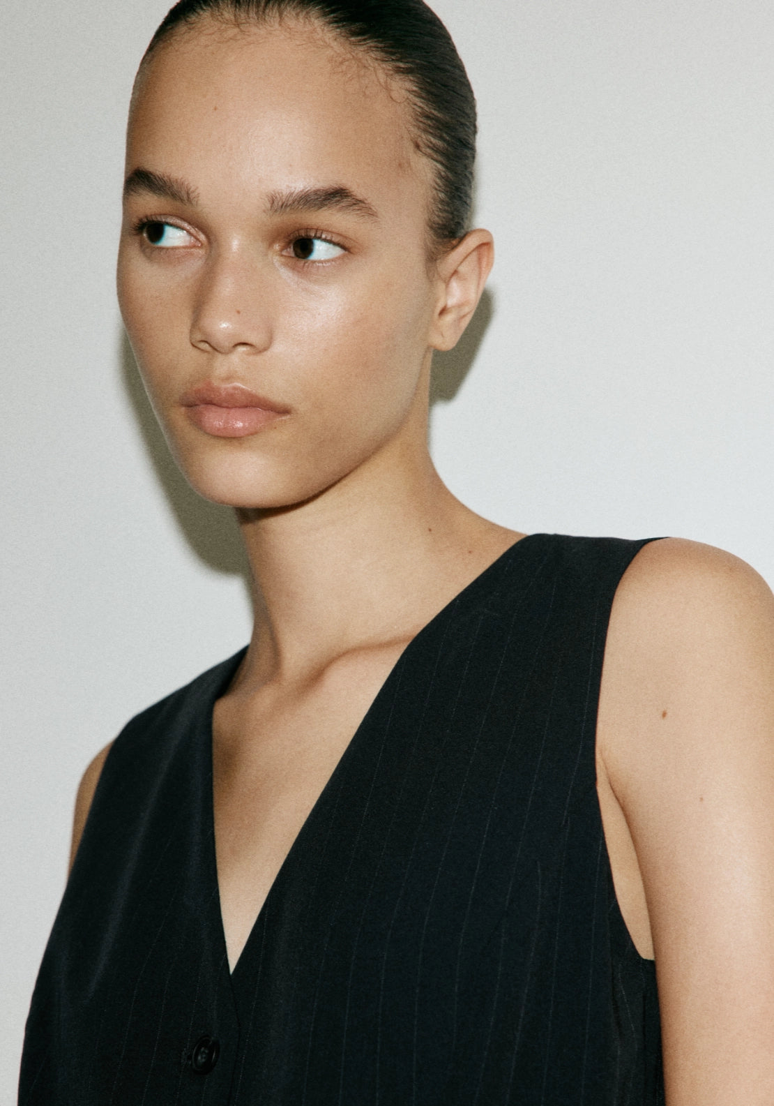 Pinstriped Belted Jumpsuit - Blue