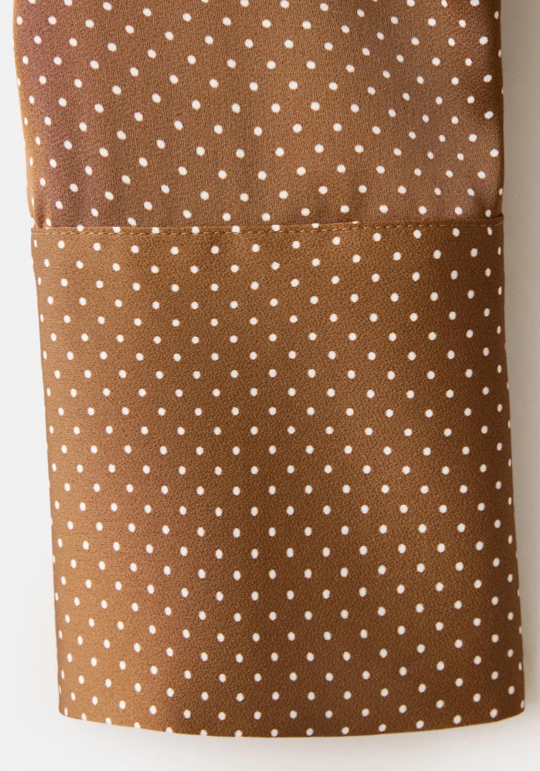 Polka Dot Satin Finish Shirt - Brown