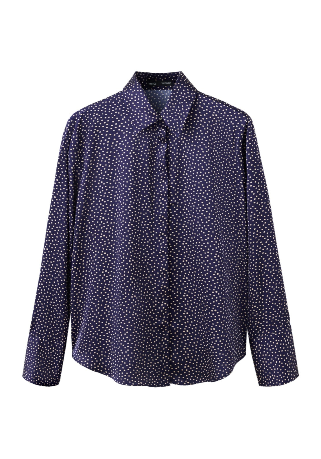 Polka Dot Satin Finish Shirt - Blue