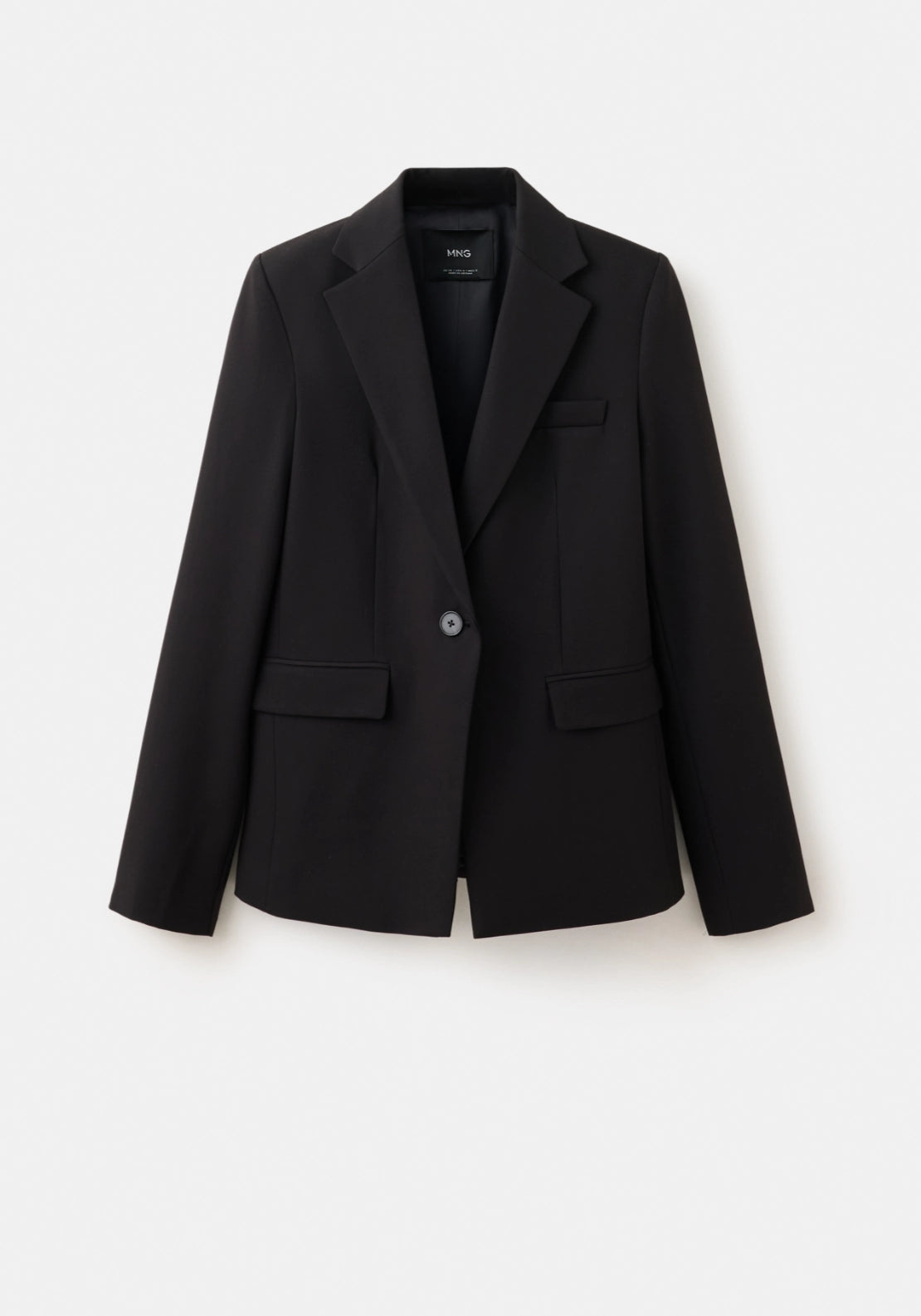 Fitted Notch Suit Blazer - Black