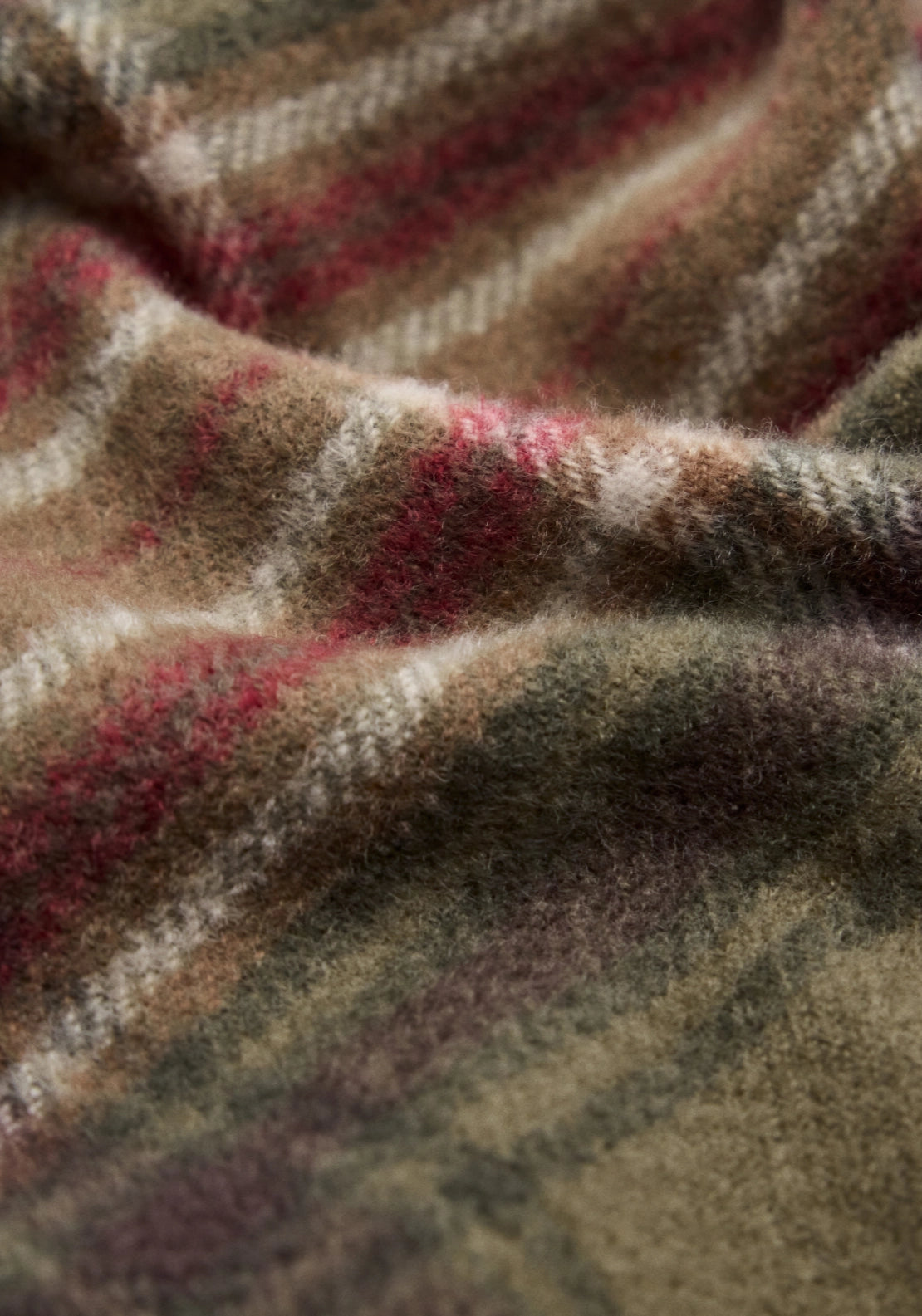Fringed Check Scarf - Green