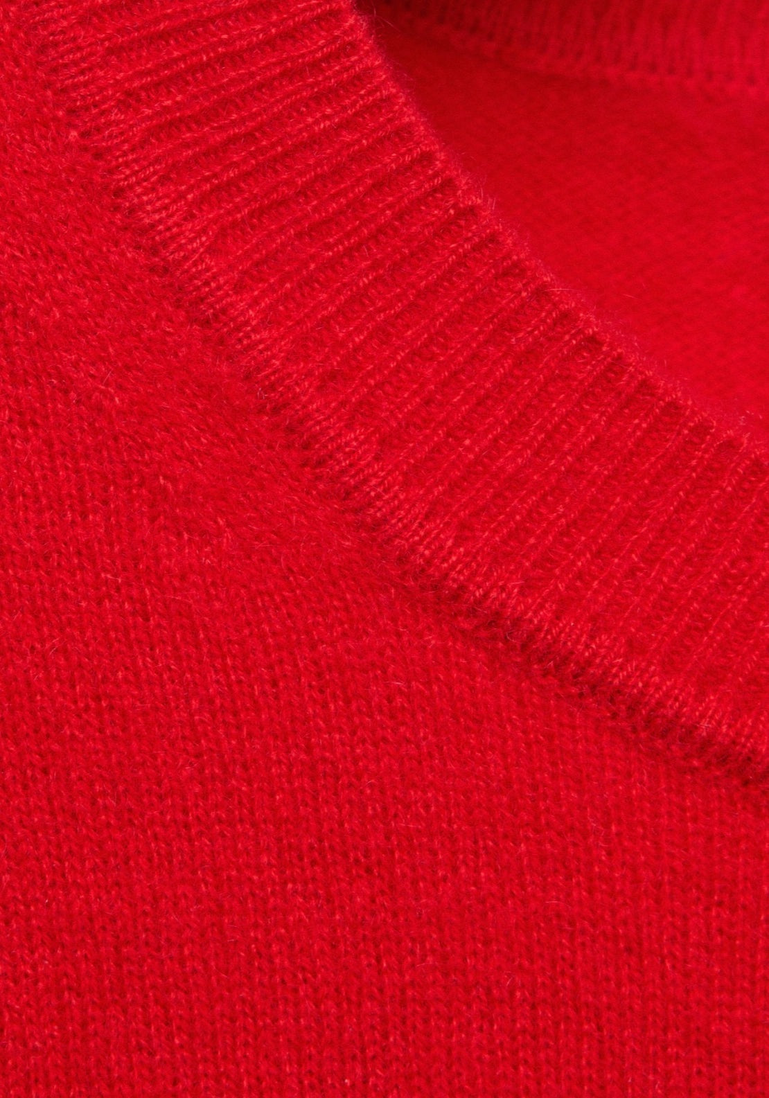 100% Cashmere Round Neck Sweater - Red