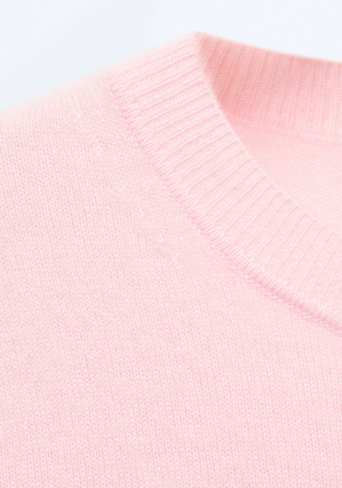 100% Cashmere Round Neck Sweater - Pink