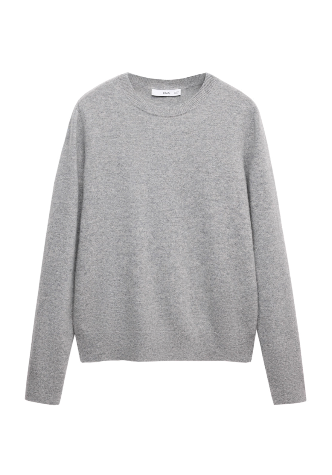 100% Cashmere Round Neck Sweater - Grey