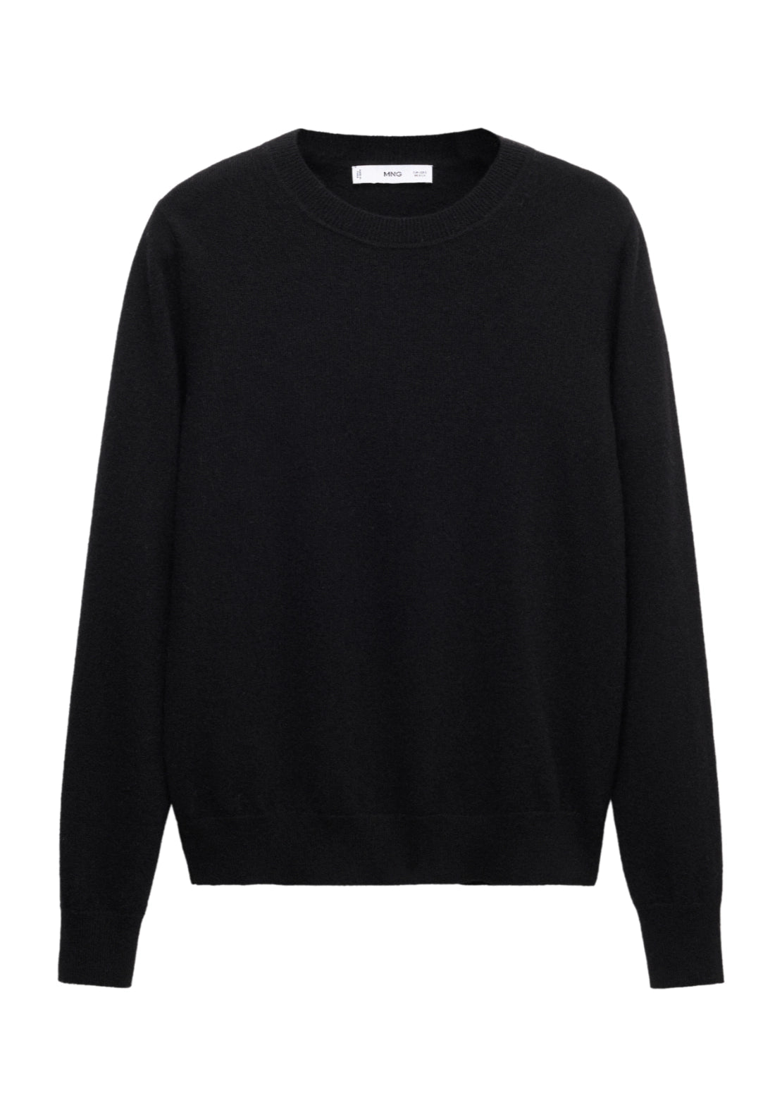 100% Cashmere Round Neck Sweater - Black