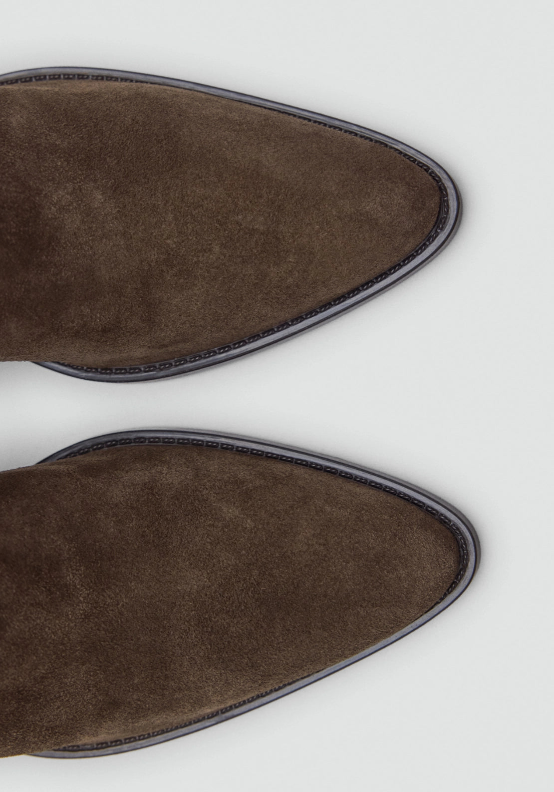 Suede Western Style Ankle Boot - Brown