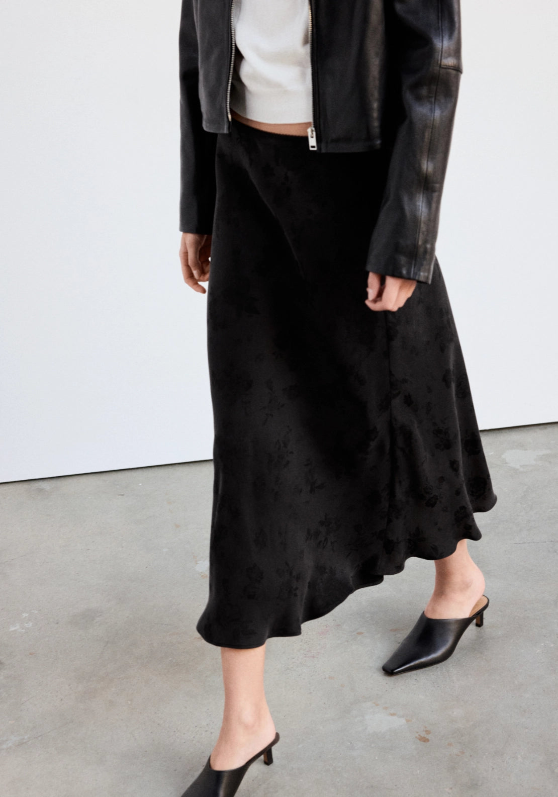 Floral Skirt - Black