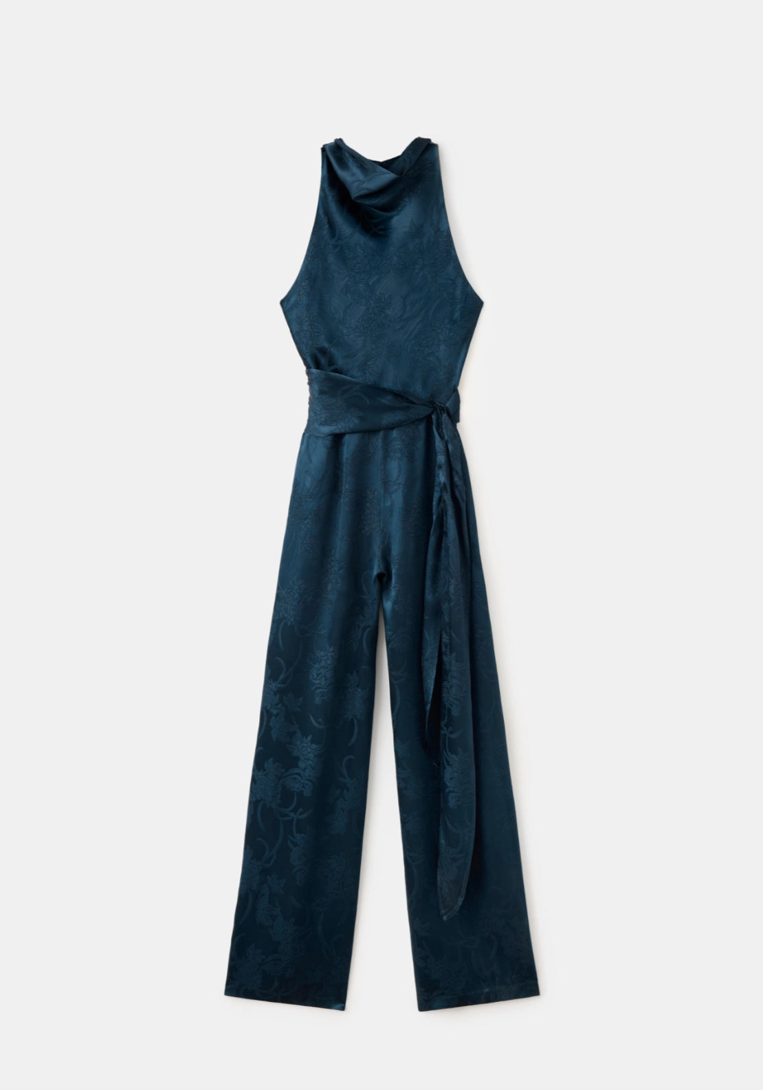Elegant Floral Jumpsuit - Blue
