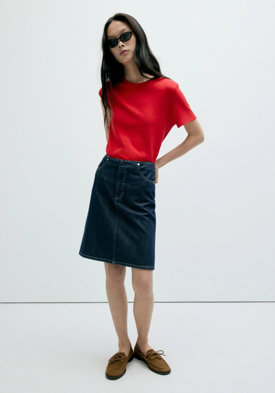 100% Cotton Round Neck T-Shirt - Red