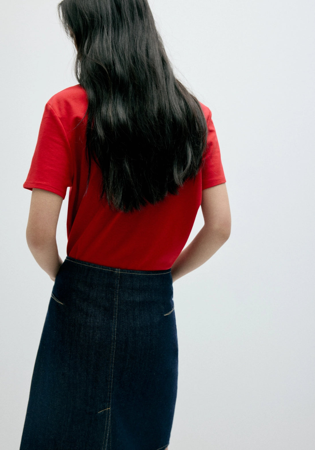 100% Cotton Round Neck T-Shirt - Red