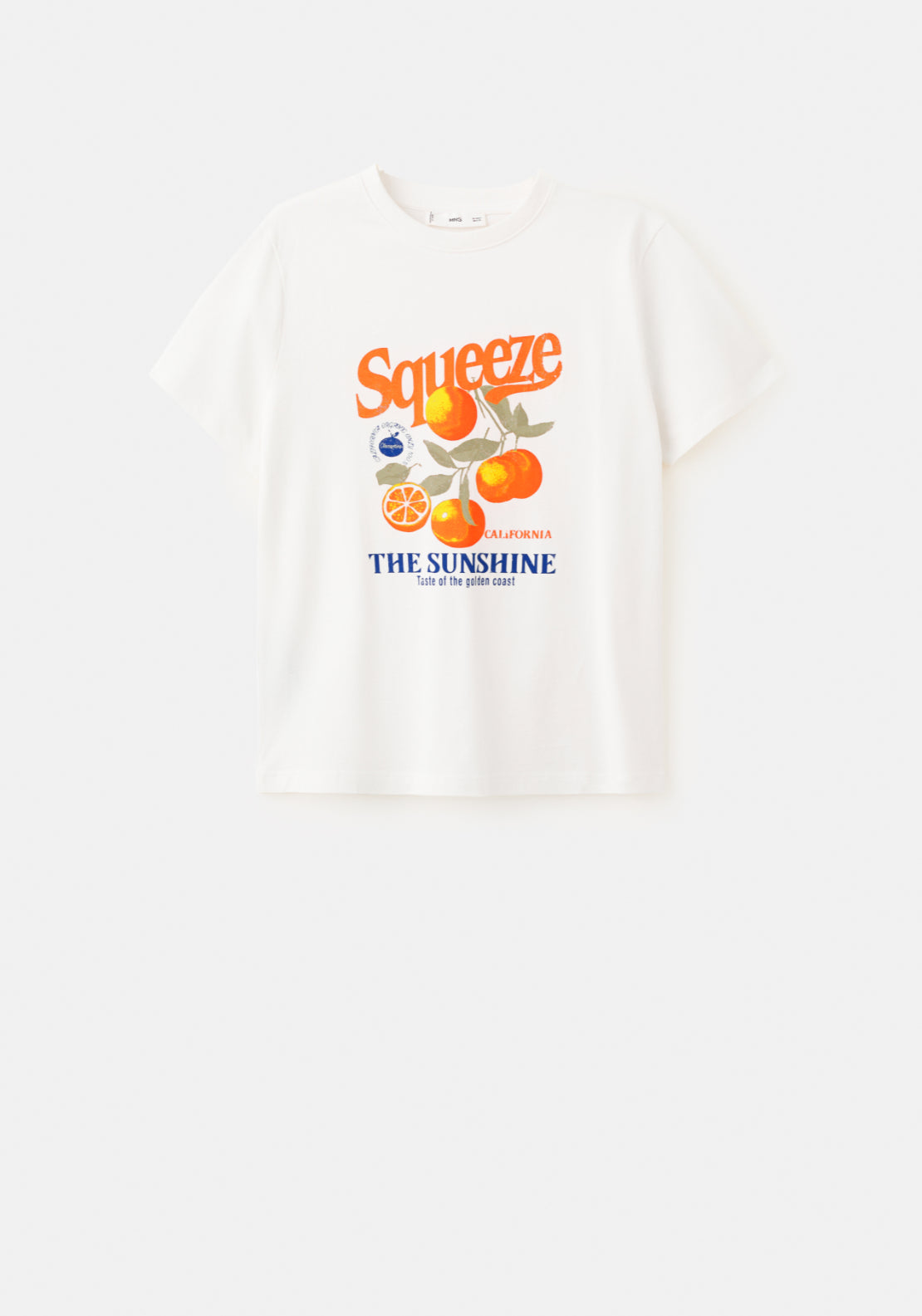 Printed Cotton-Blend T-Shirt - White/orange