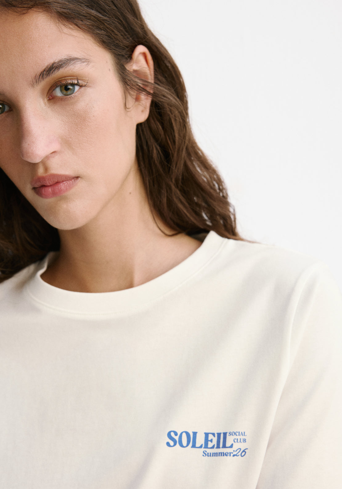 Printed Cotton-Blend T-Shirt - Cream/blue