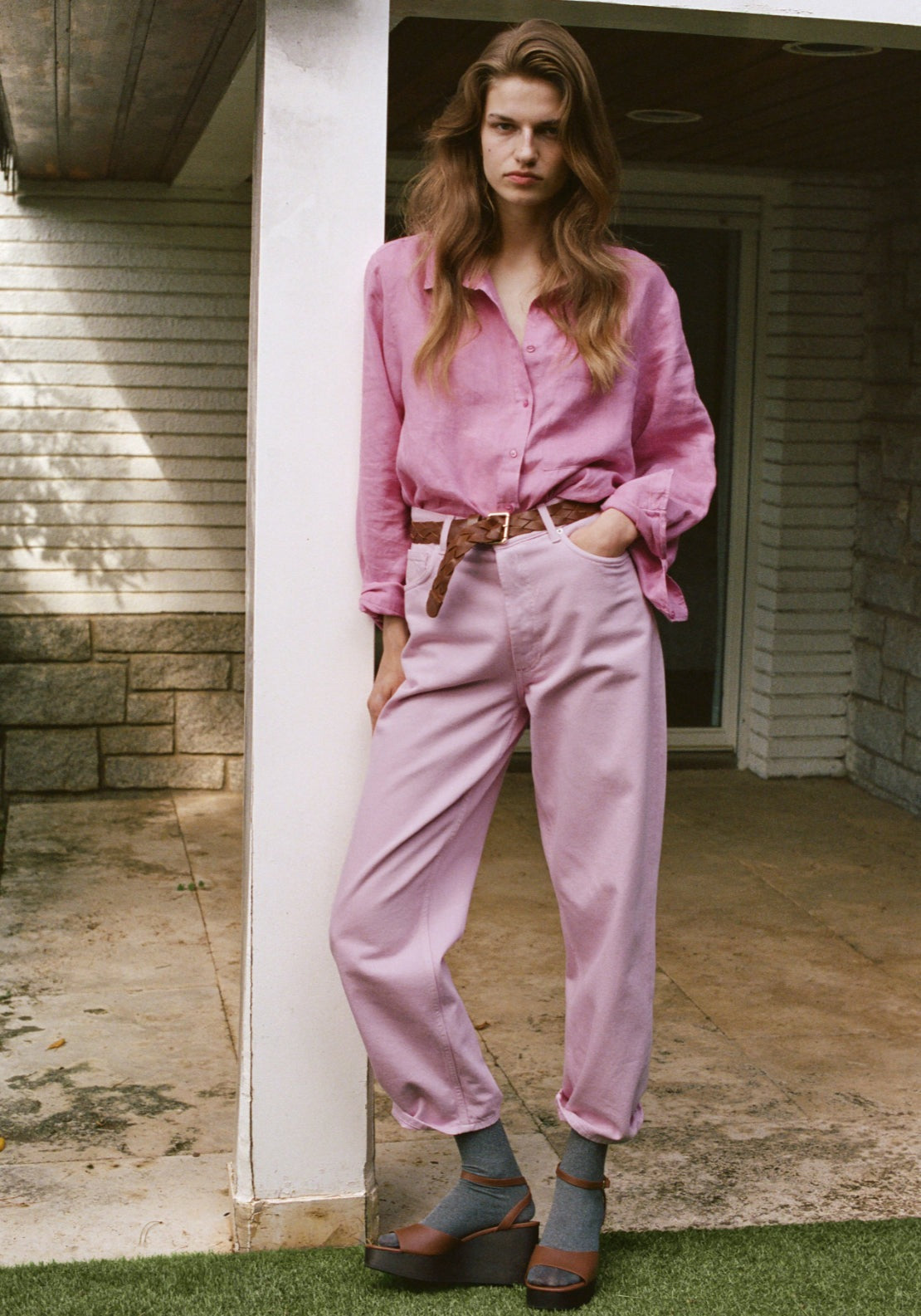 Pocket Linen Shirt - Pink
