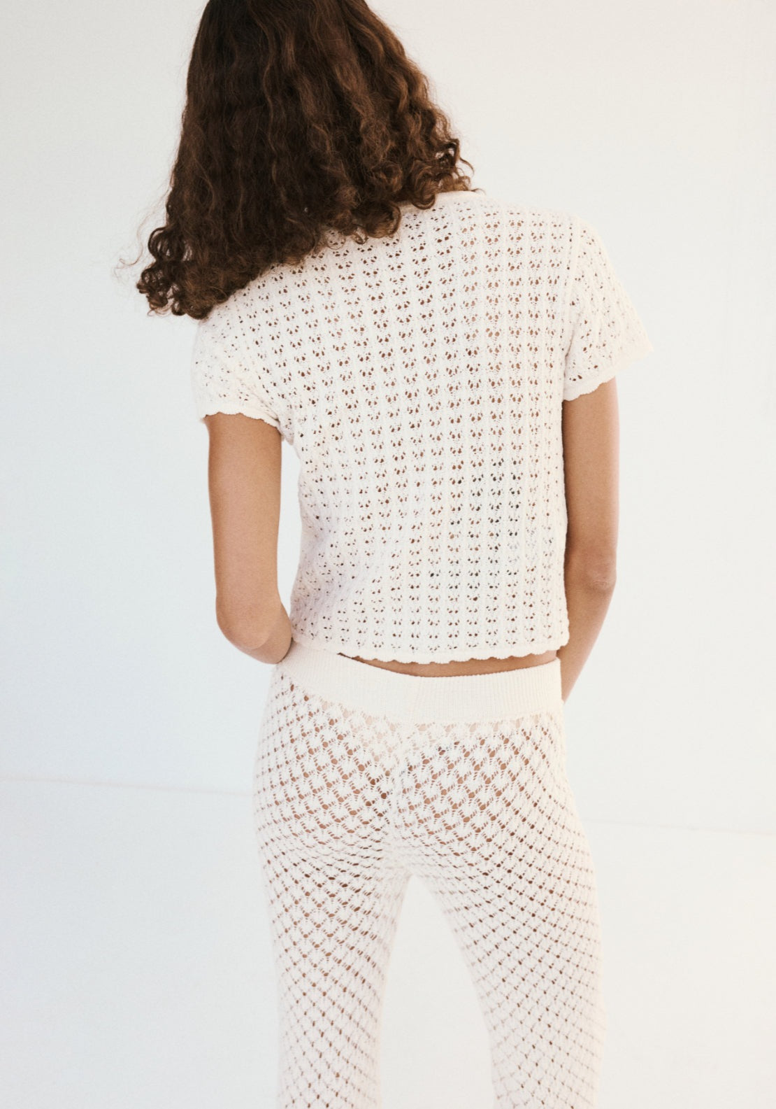 Open Knit Toggle Cardigan - Cream