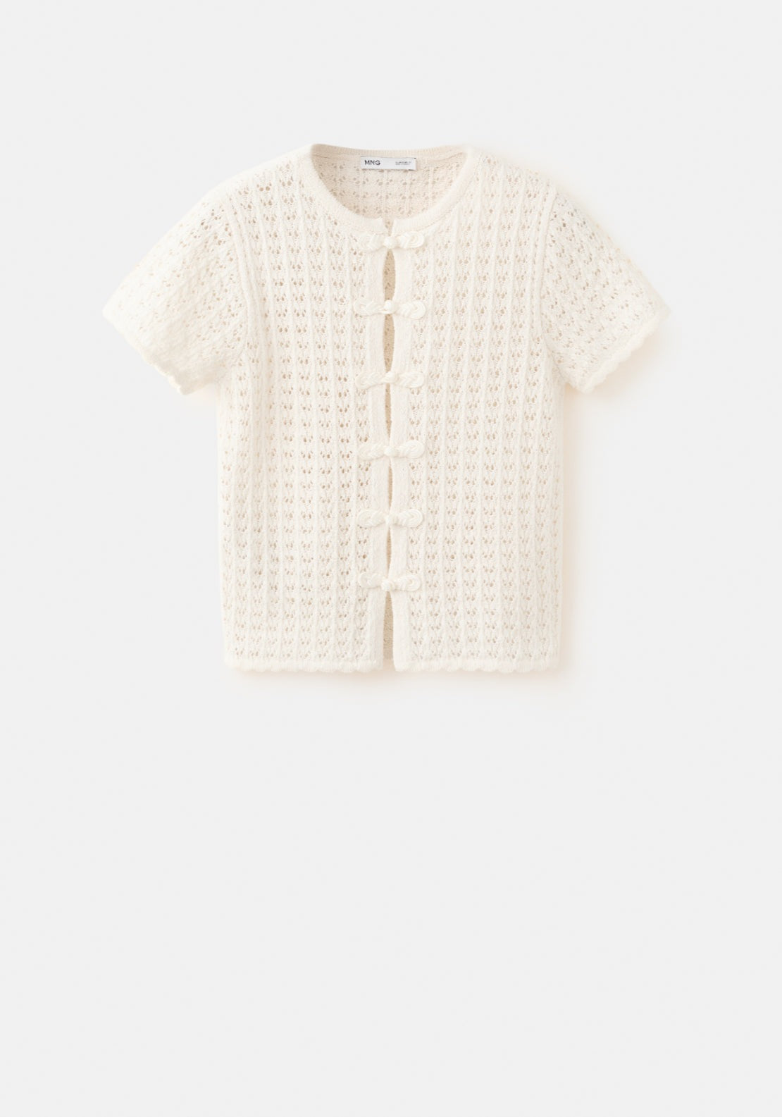 Open Knit Toggle Cardigan - Cream
