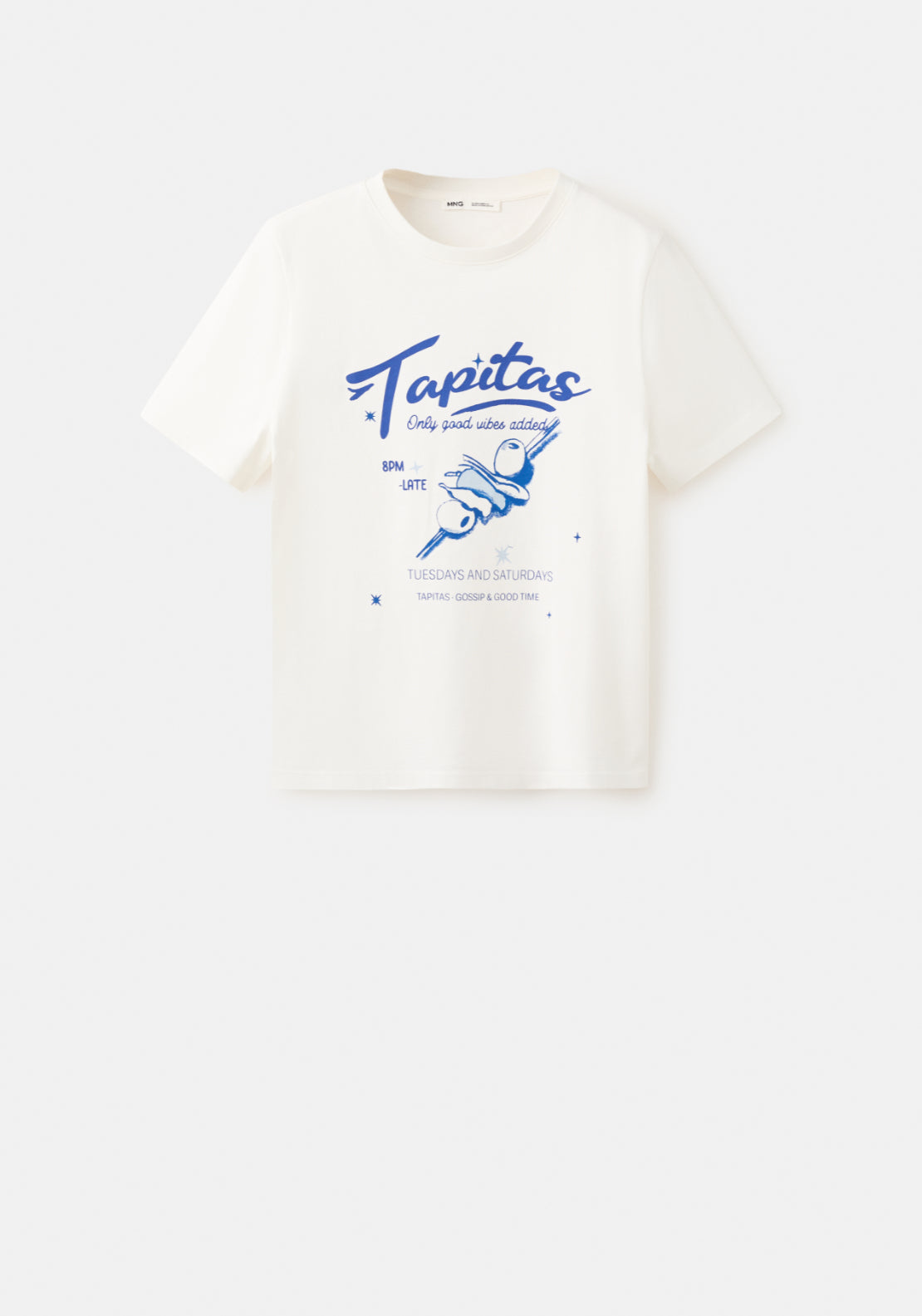 Printed Cotton Blend T-Shirt - White