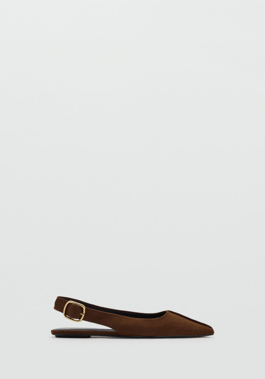 Pointed Toe Flat Shoes - Brown