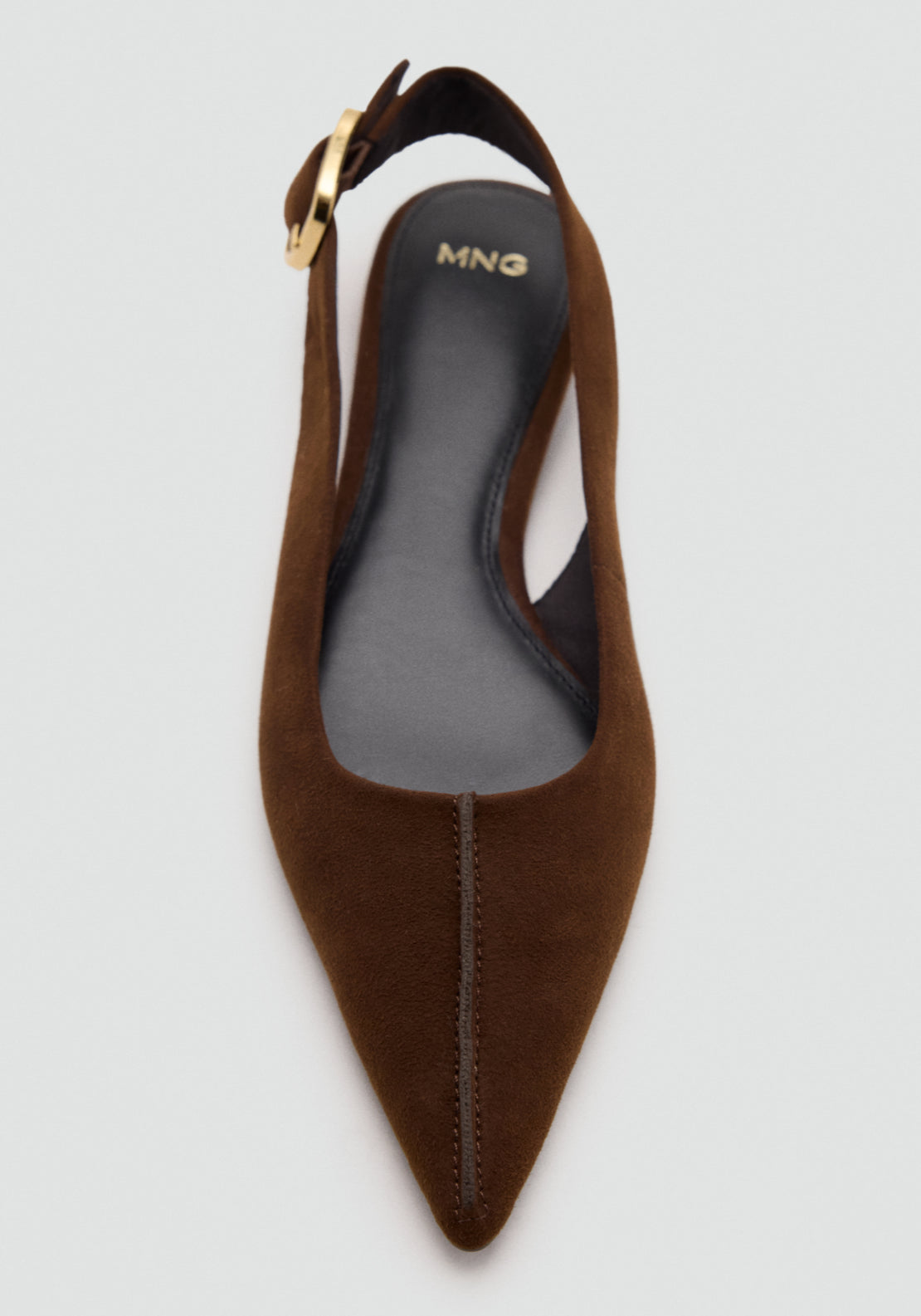 Pointed Toe Flat Shoes - Brown