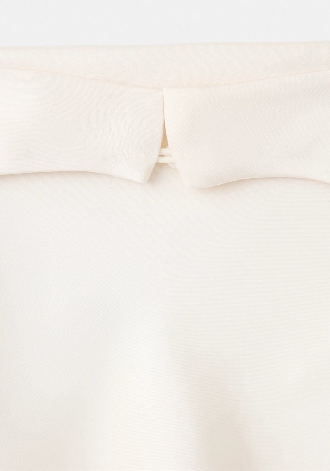 Draped Neck Satin Top - Beige