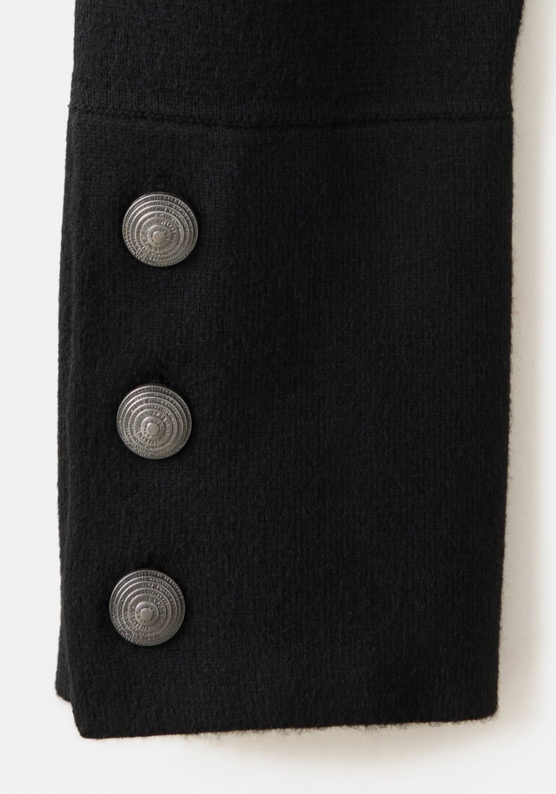 Fine Knit Buttoned Jacket - Black