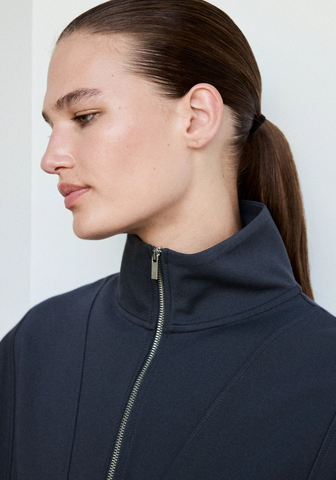 Turtleneck Sweatshirt With Zip - Blue