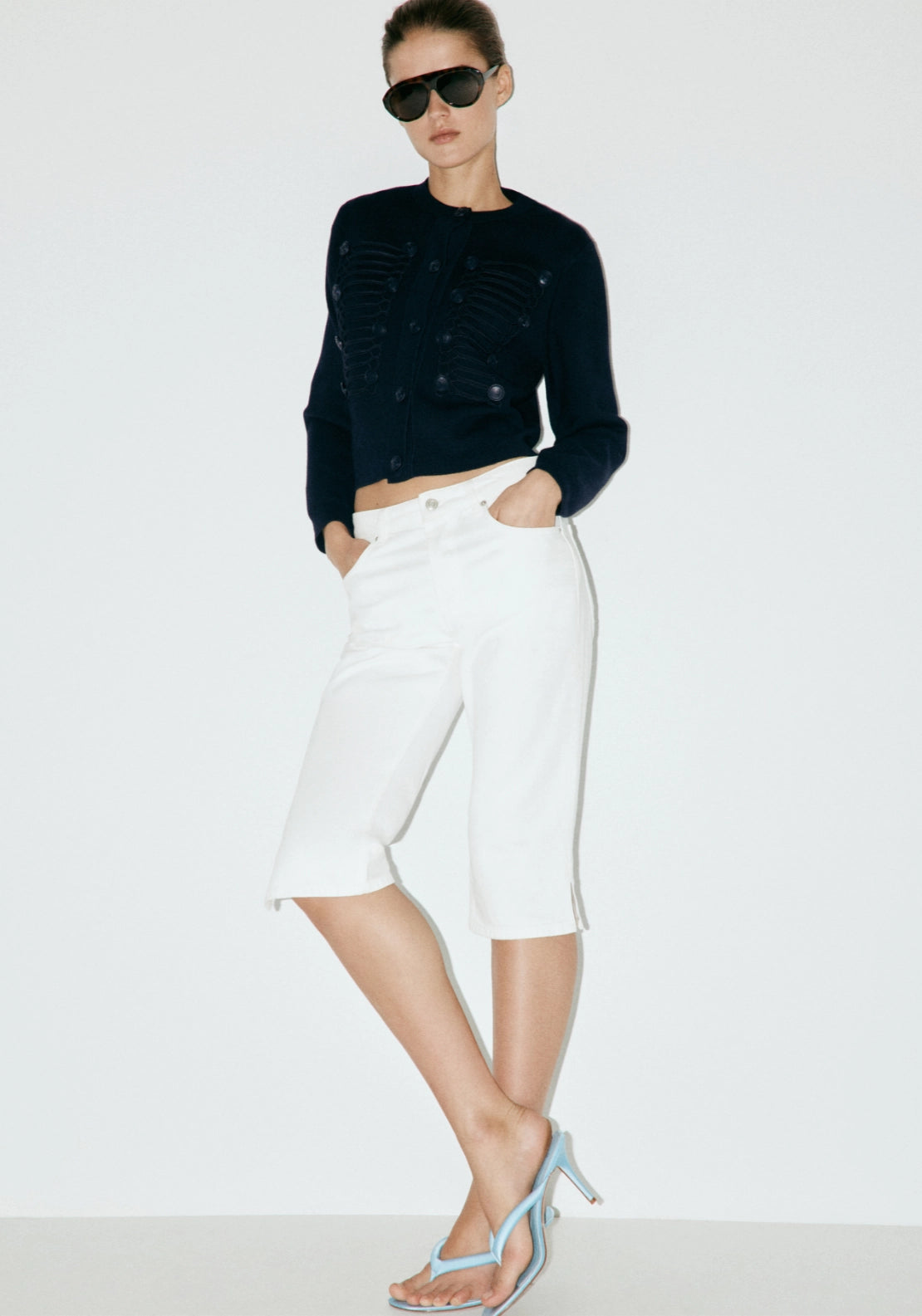 Knit Jacket Toggle Detail - Blue