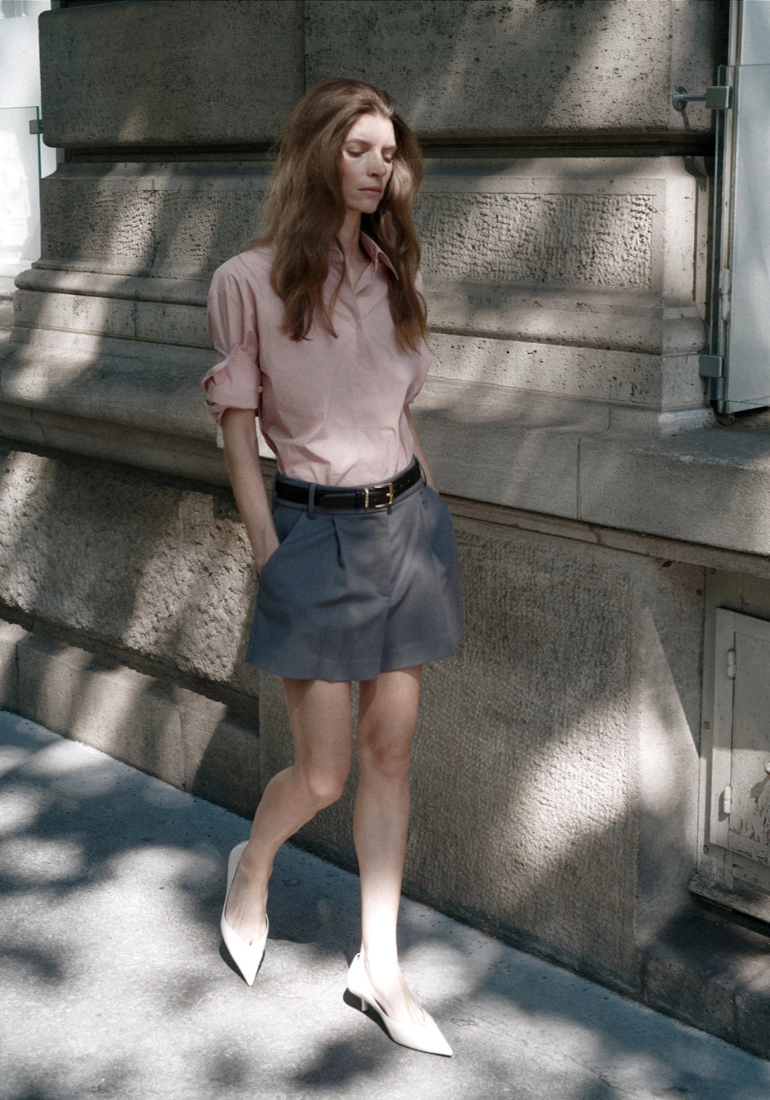 3/4 Sleeve Poplin Shirt - Pink