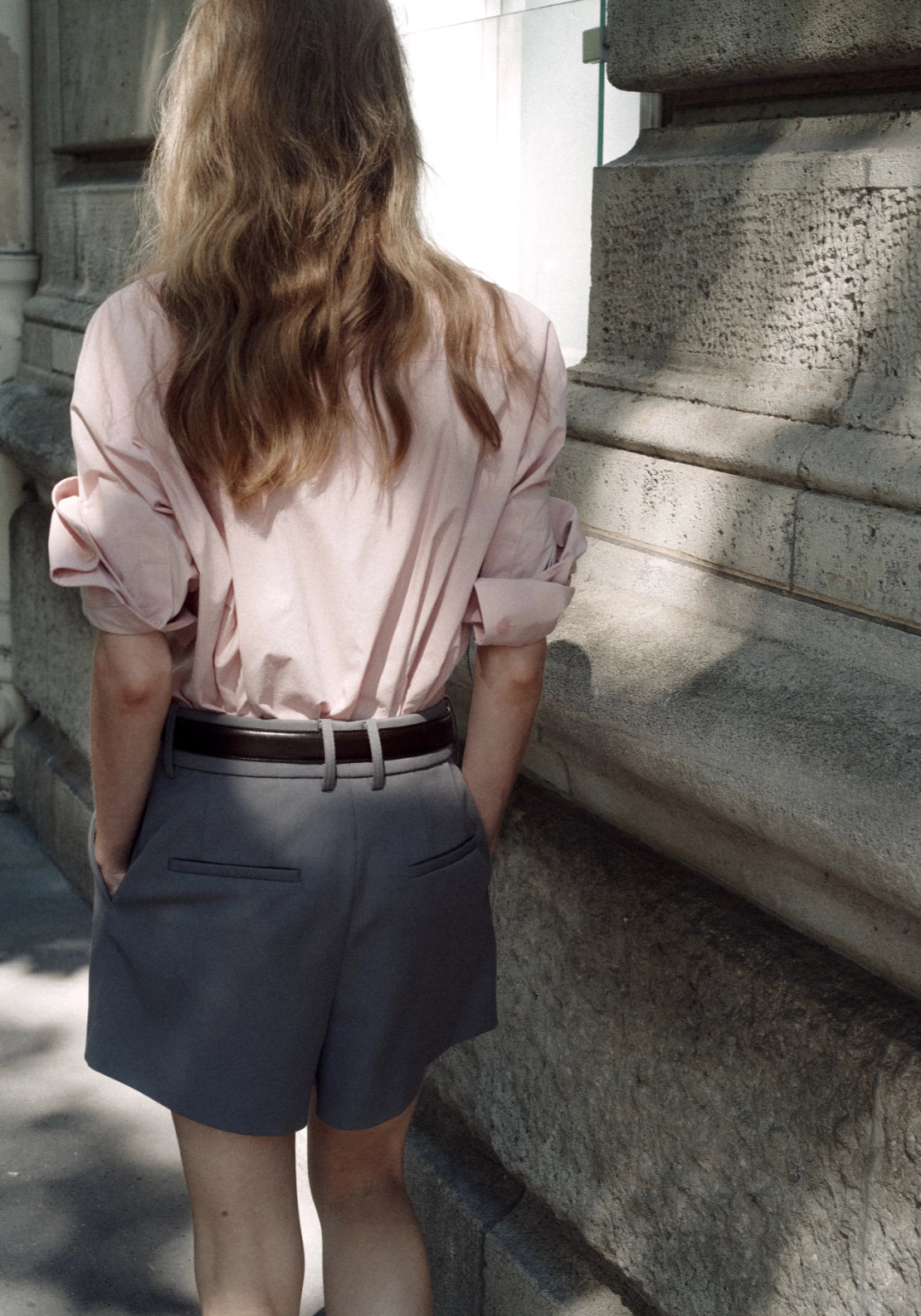 3/4 Sleeve Poplin Shirt - Pink