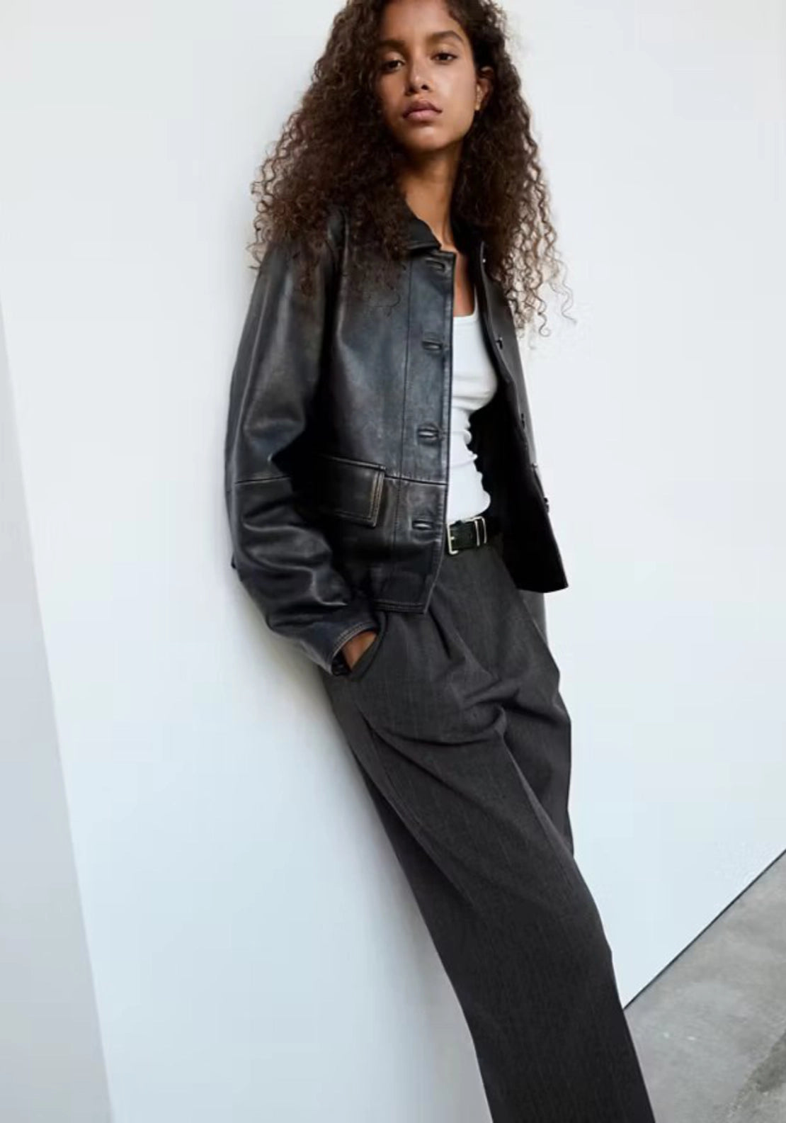 Straight Fit Pleated Trousers - Grey