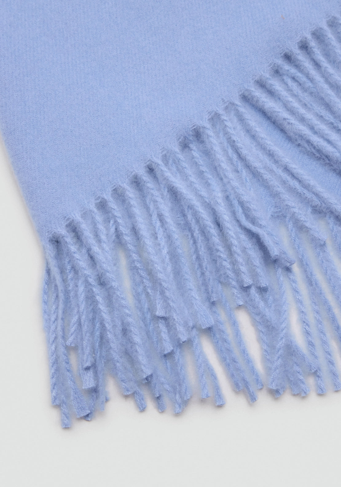 Fringed Edge Plaid Scarf - Blue