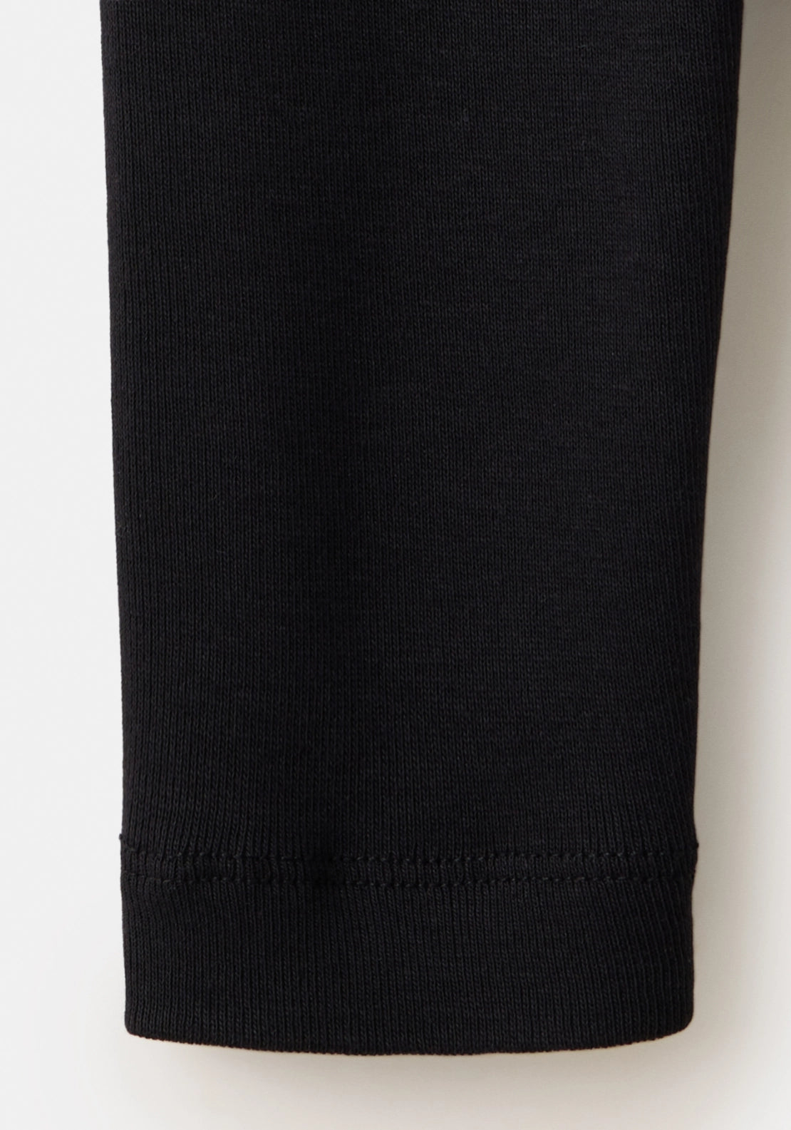 100% Cotton Fitted Long Sleeve Top - Black