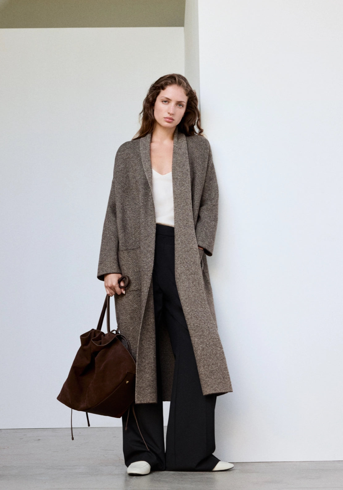 Wool Blend Jacket With Faux Fur Trims - Brown