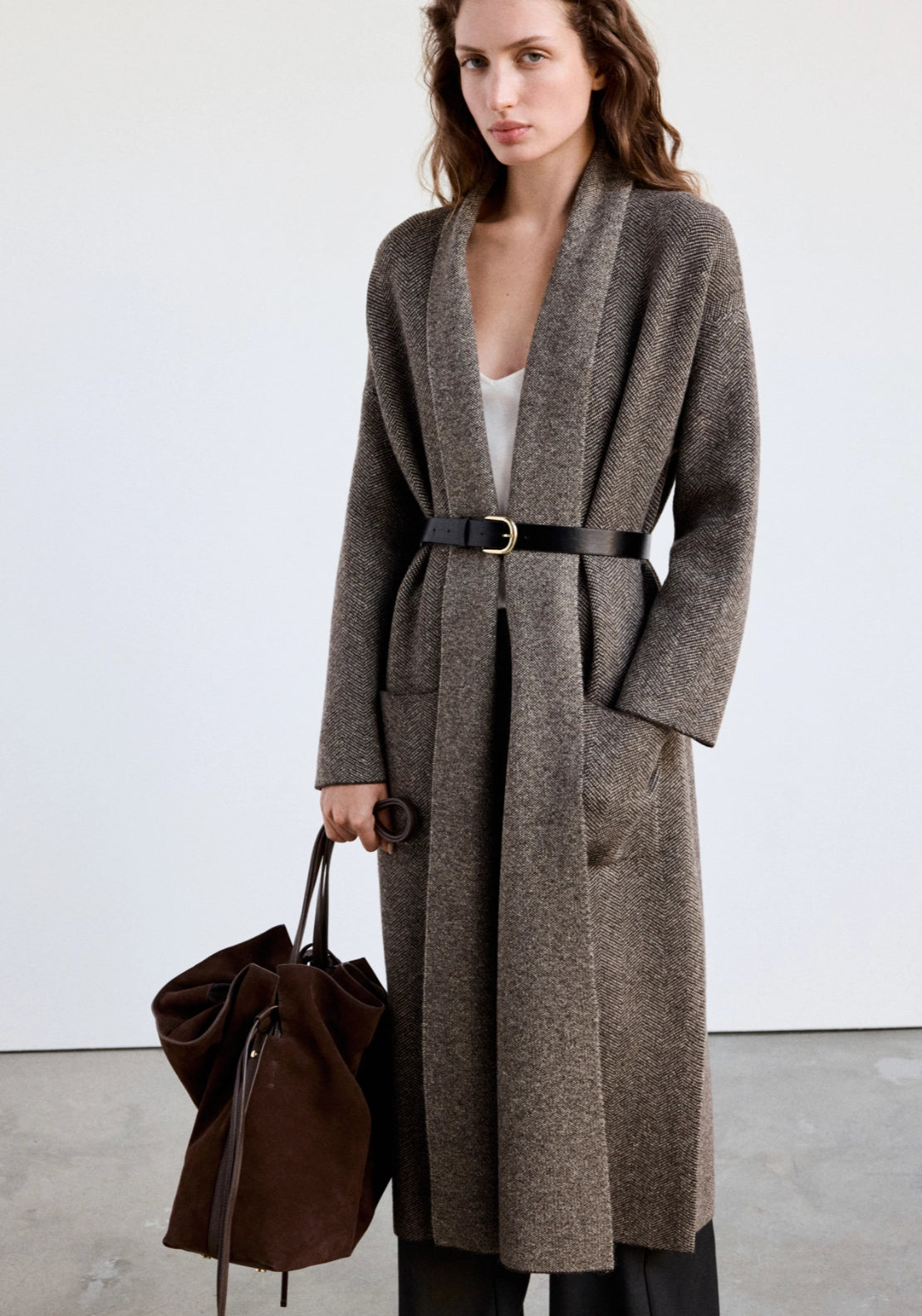 Wool Blend Jacket With Faux Fur Trims - Brown