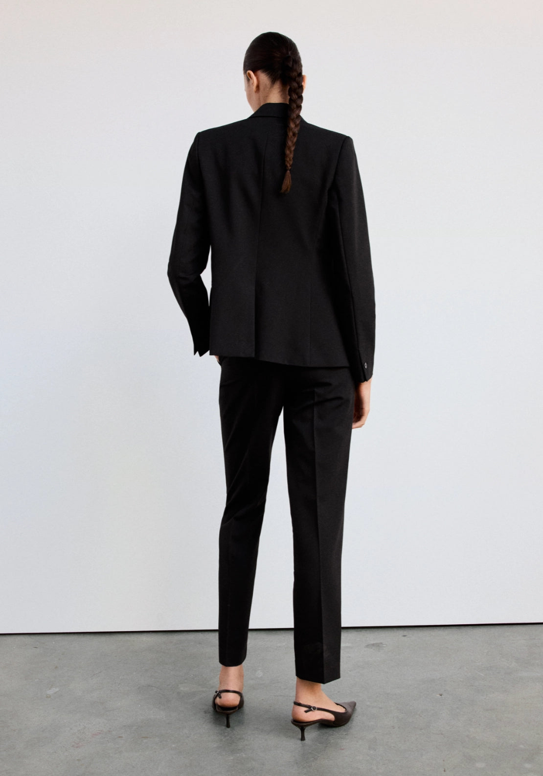 Straight Leg Suit Trousers - Black