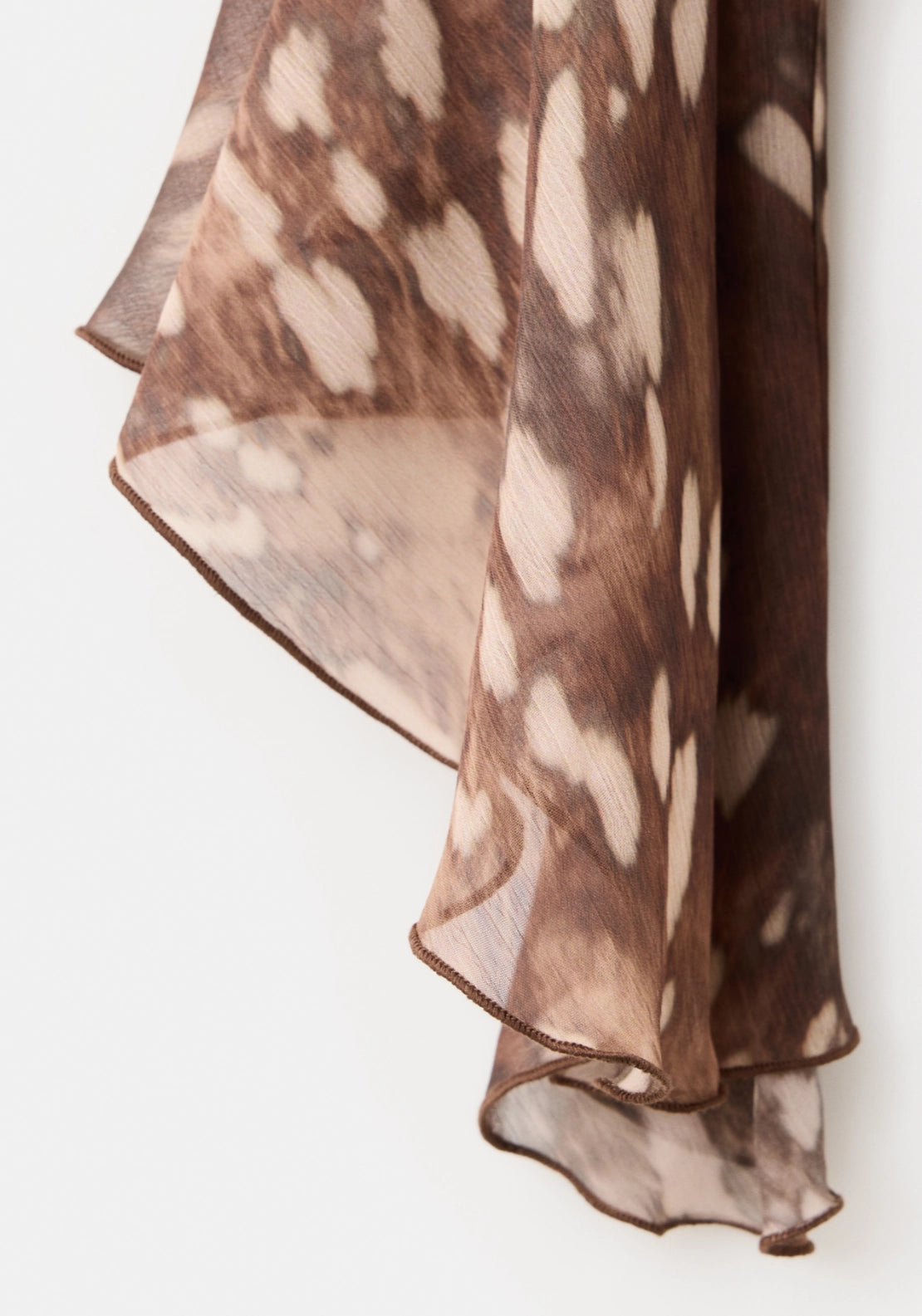Printed Chiffon Blouse - Brown