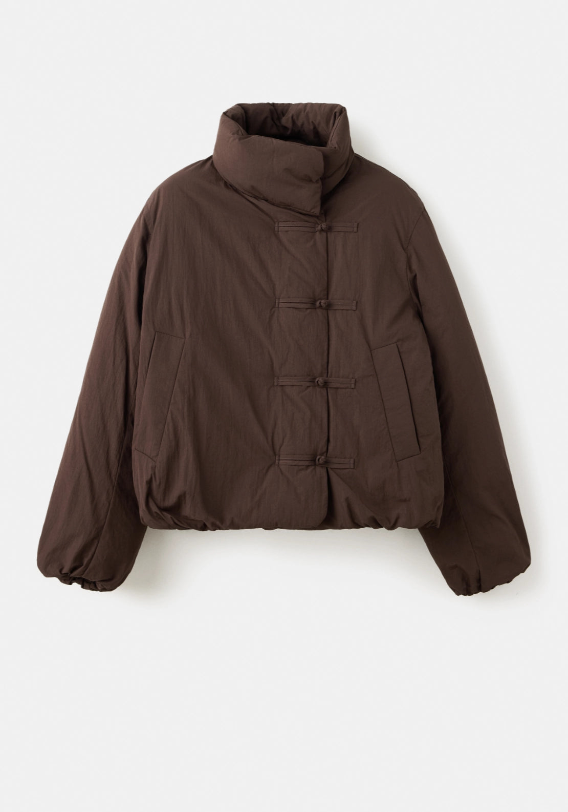 Quilted Toggle Anorak - Brown